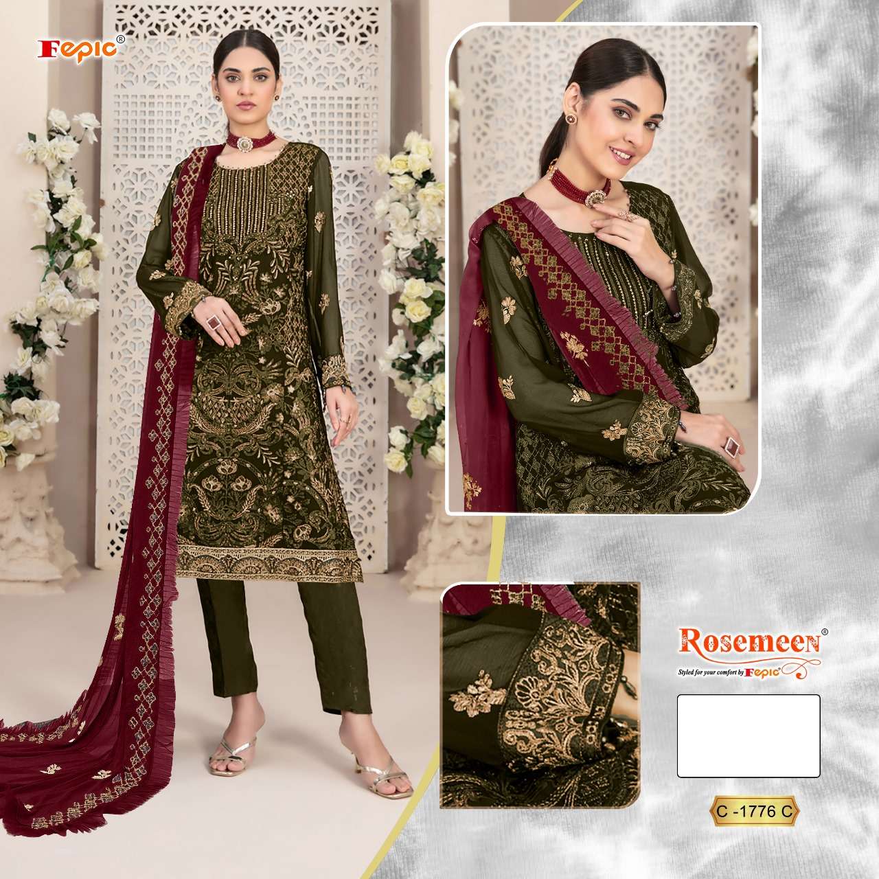 Fepic C 1776 C Festive Wear Style Designer Georgette Salwar Suit Collection