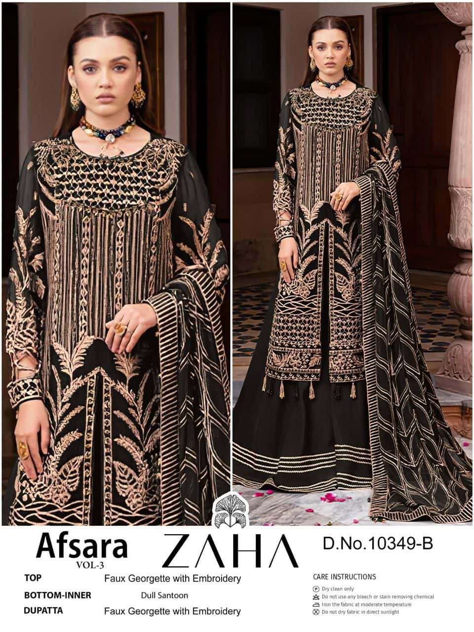 Zaha 10349 B Exclusive Heavy Designer Style Pakistani Party Wear Collection