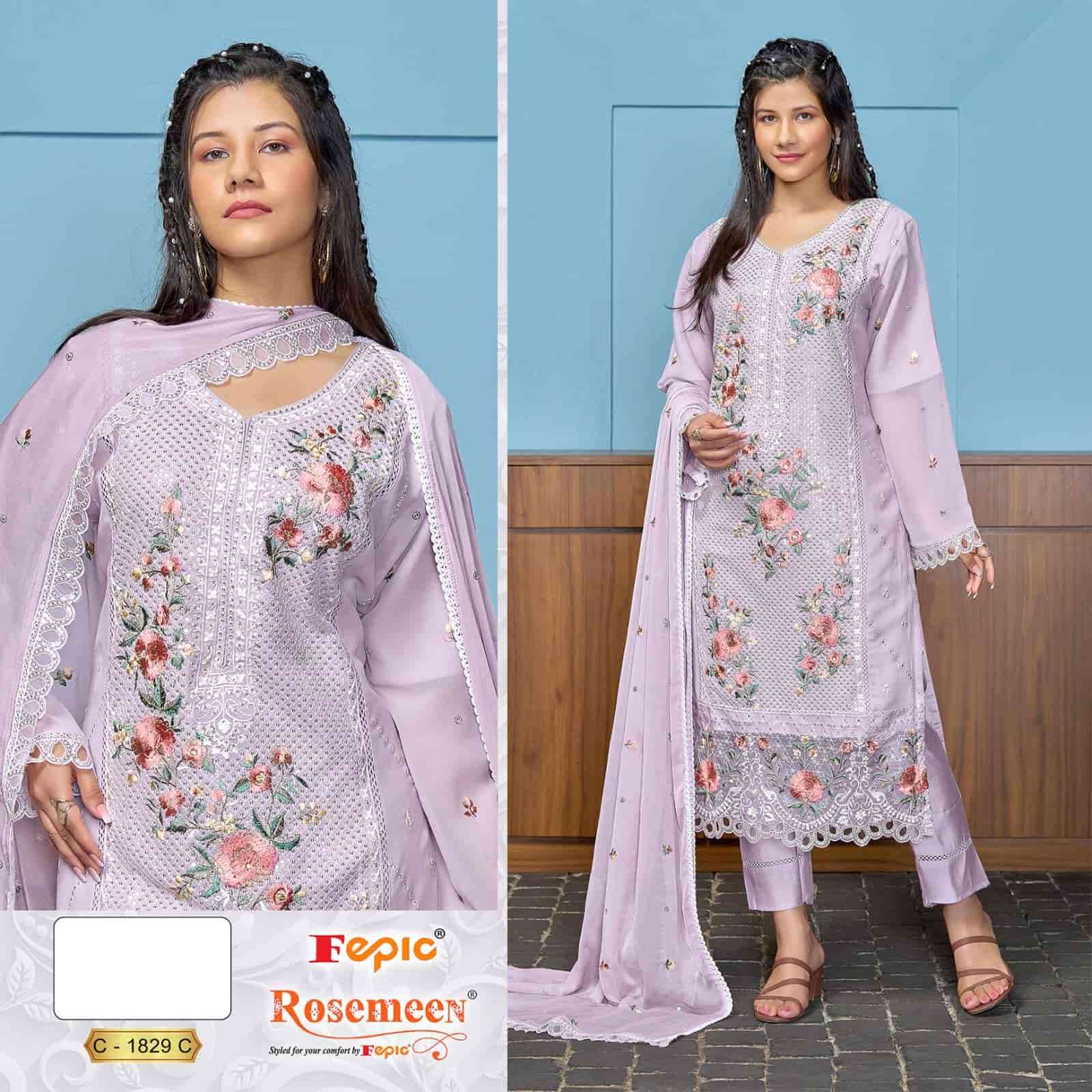 Fepic C 1829 C Georgette Designer Pakistani Embroidered Suit Collection