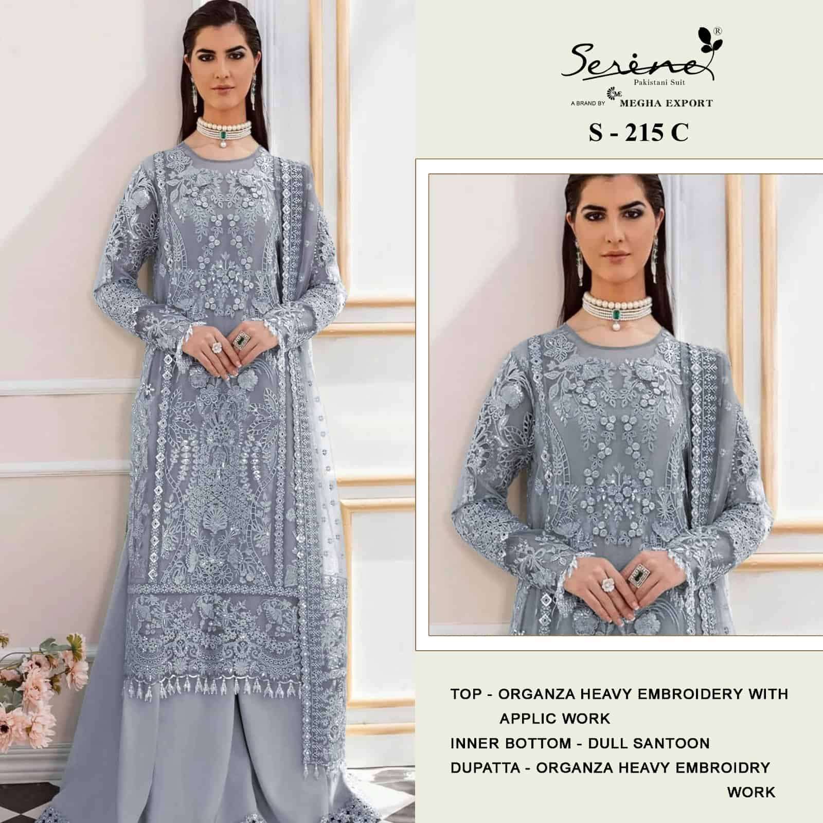 Serine S-215C Embroidered Organza Salwar Suit