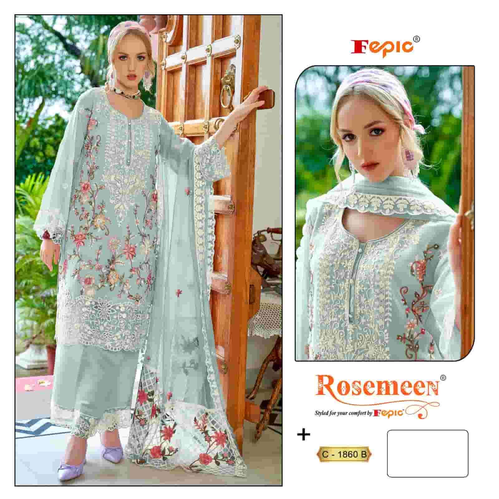 Fepic C 1860 B Pakistani Style Designer Embroidered Suit Collection