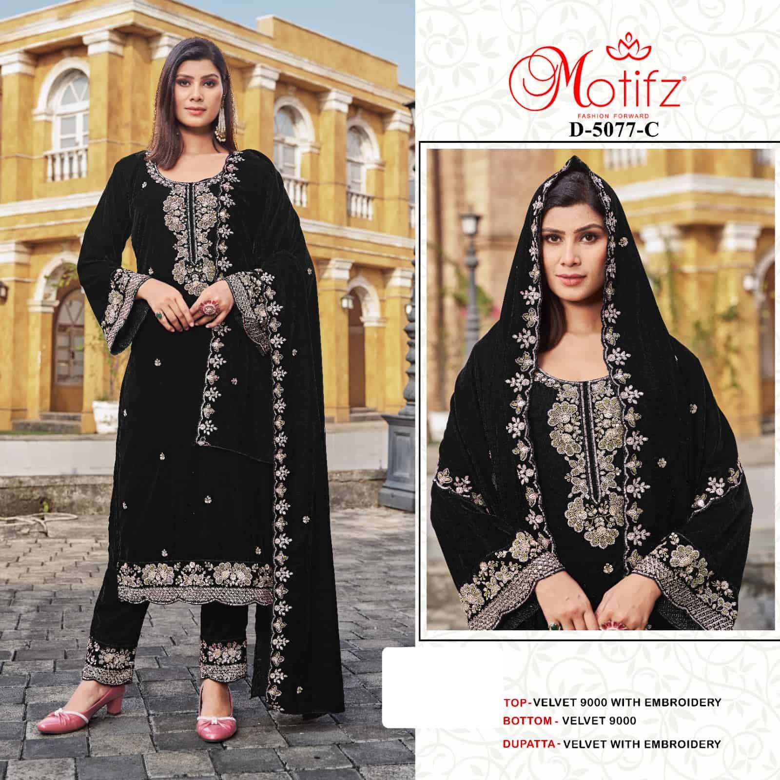 Motifz D 5077 Colors Designer Velvet Wedding Wear Suit