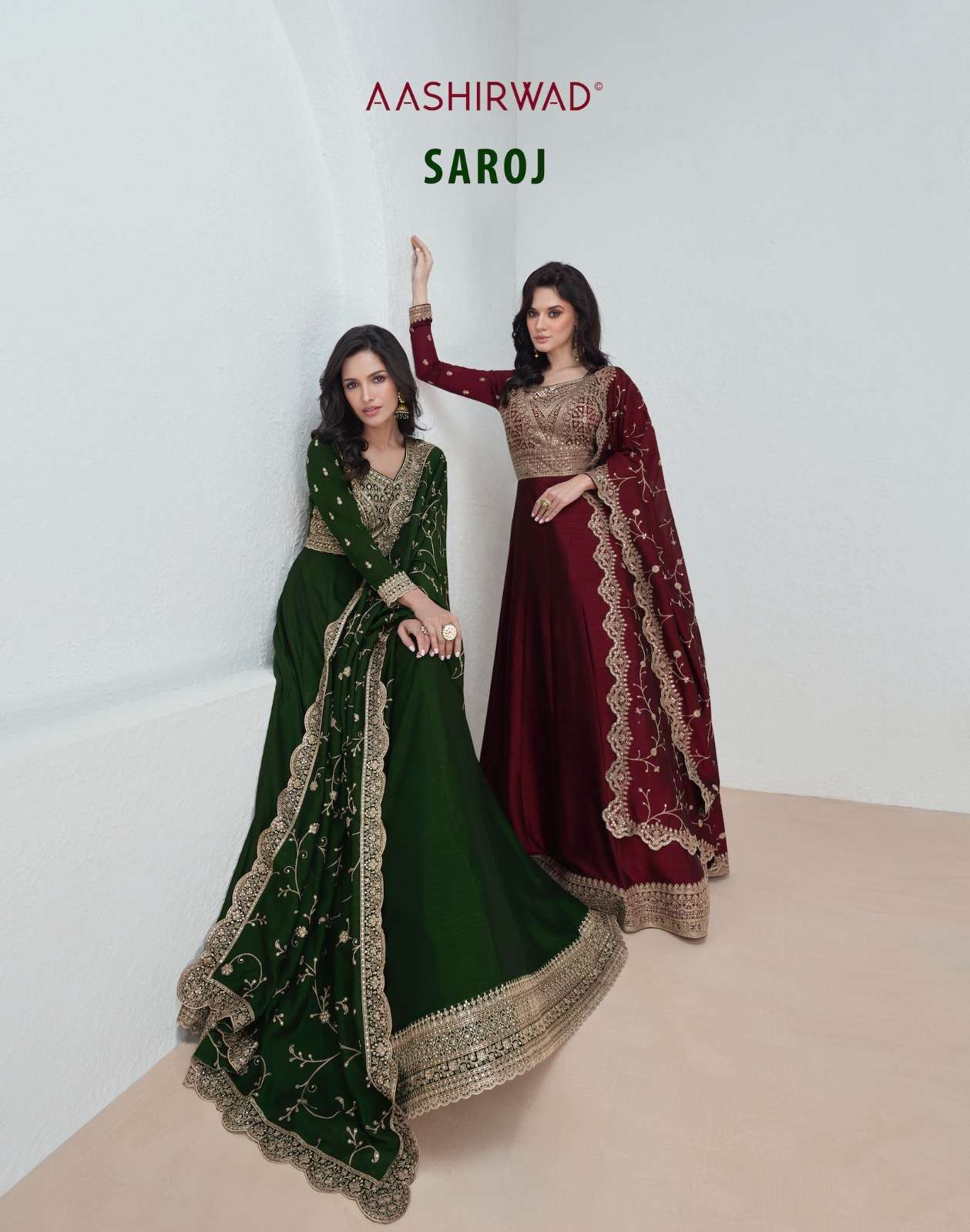 Aashirwad Saroj 9943 To 9947 Partywear Designer Gown