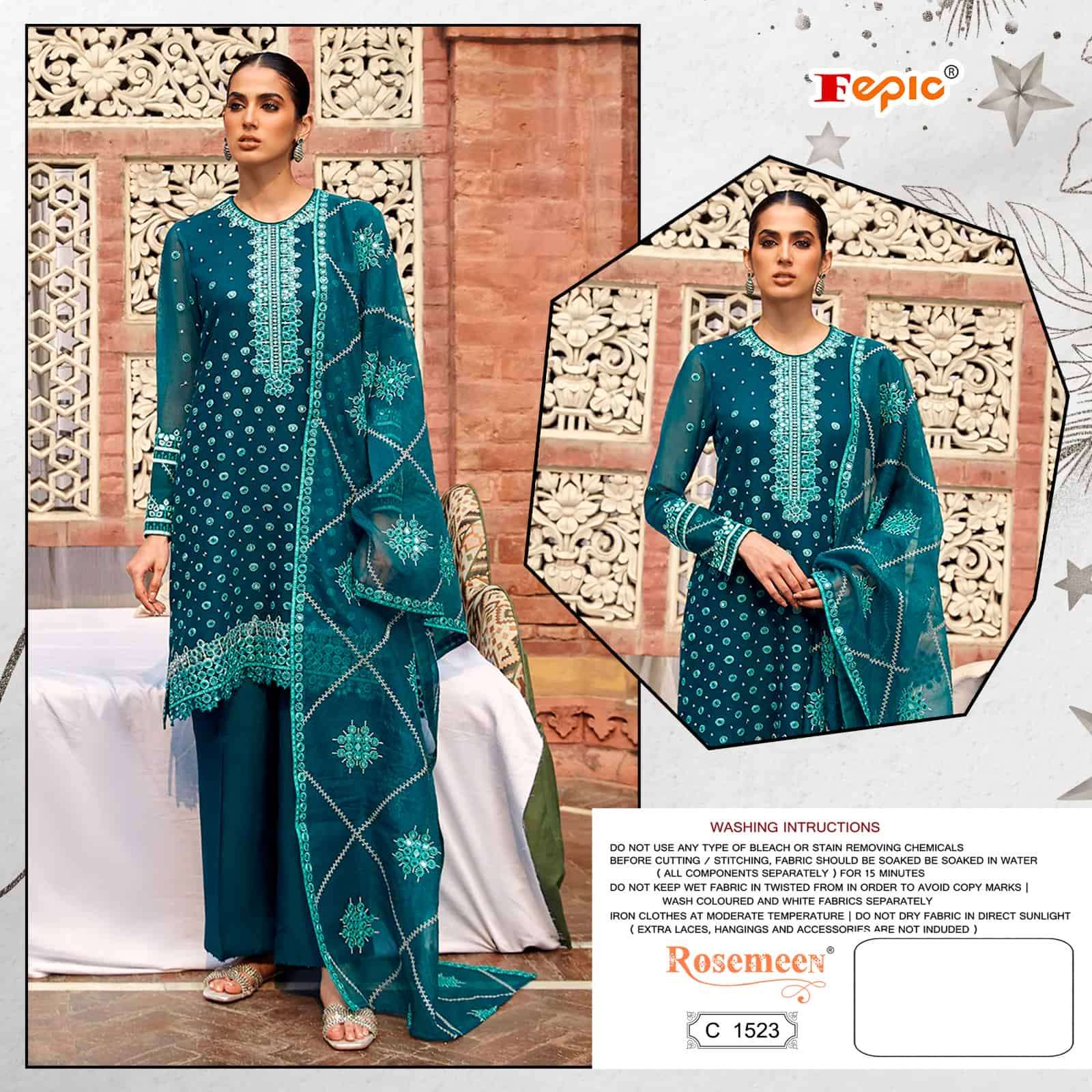 Fepic C 1523 Pakistani Festive Wear Style Designer Salwar Suit Exporter