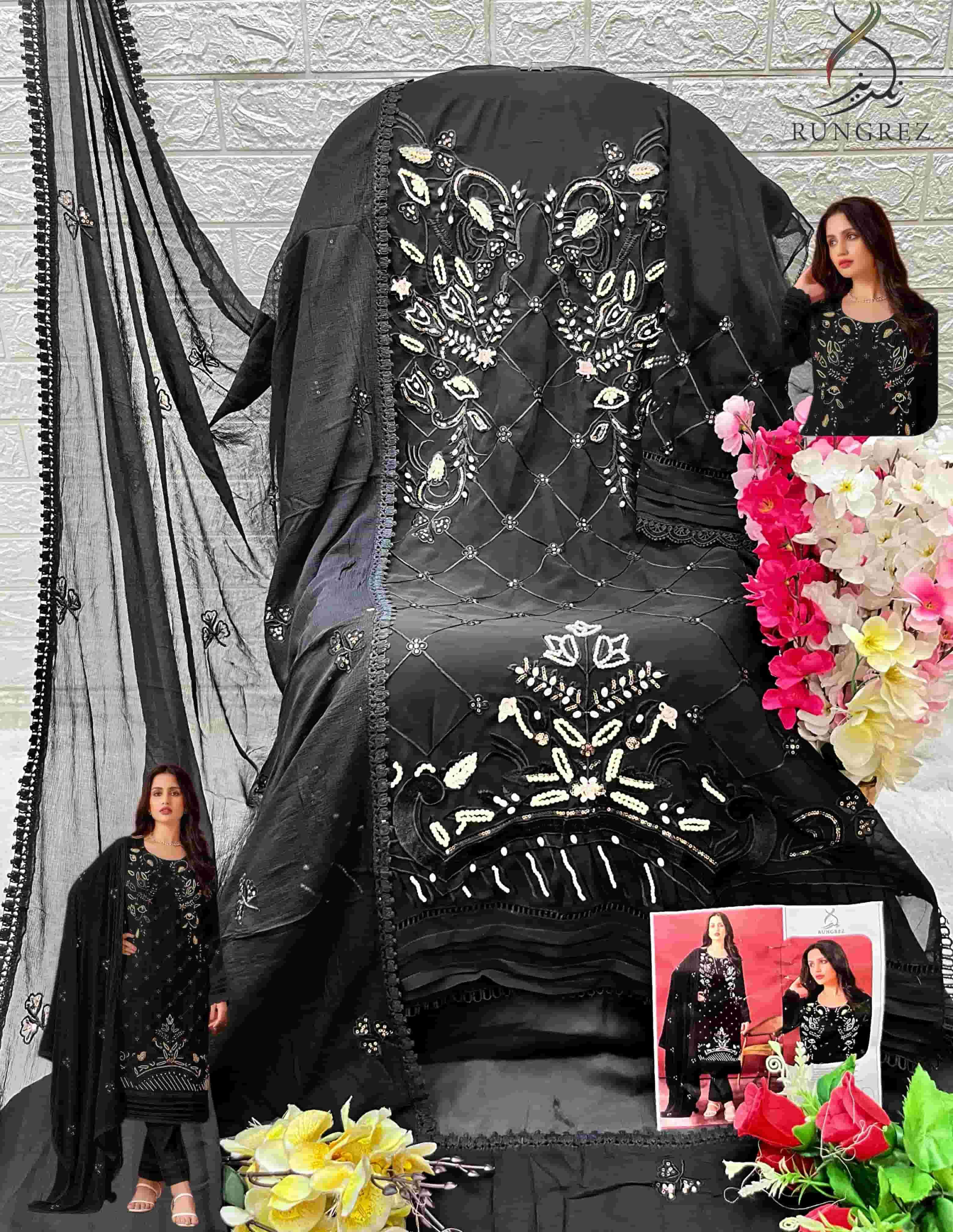 Rangrez 5013 Pakistani Fancy Designer Embroidered Suit Exporter