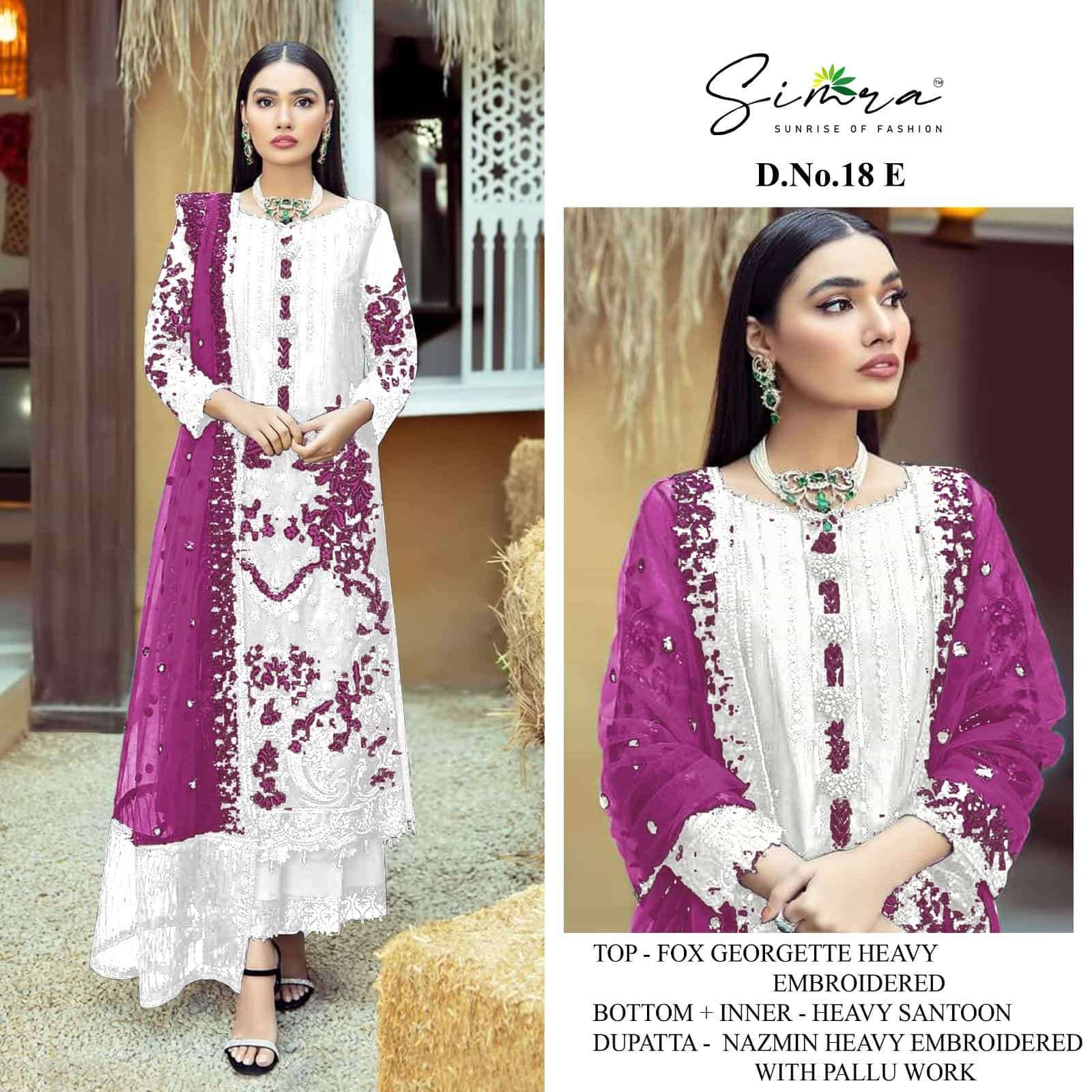 Simra 18 E Pakistani Festive Georgette Suit
