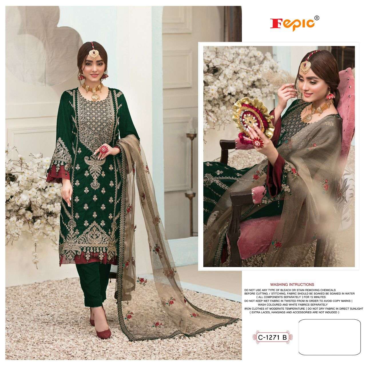 Fepic Rosemeen Embroidered Velvet Pakistani Suit