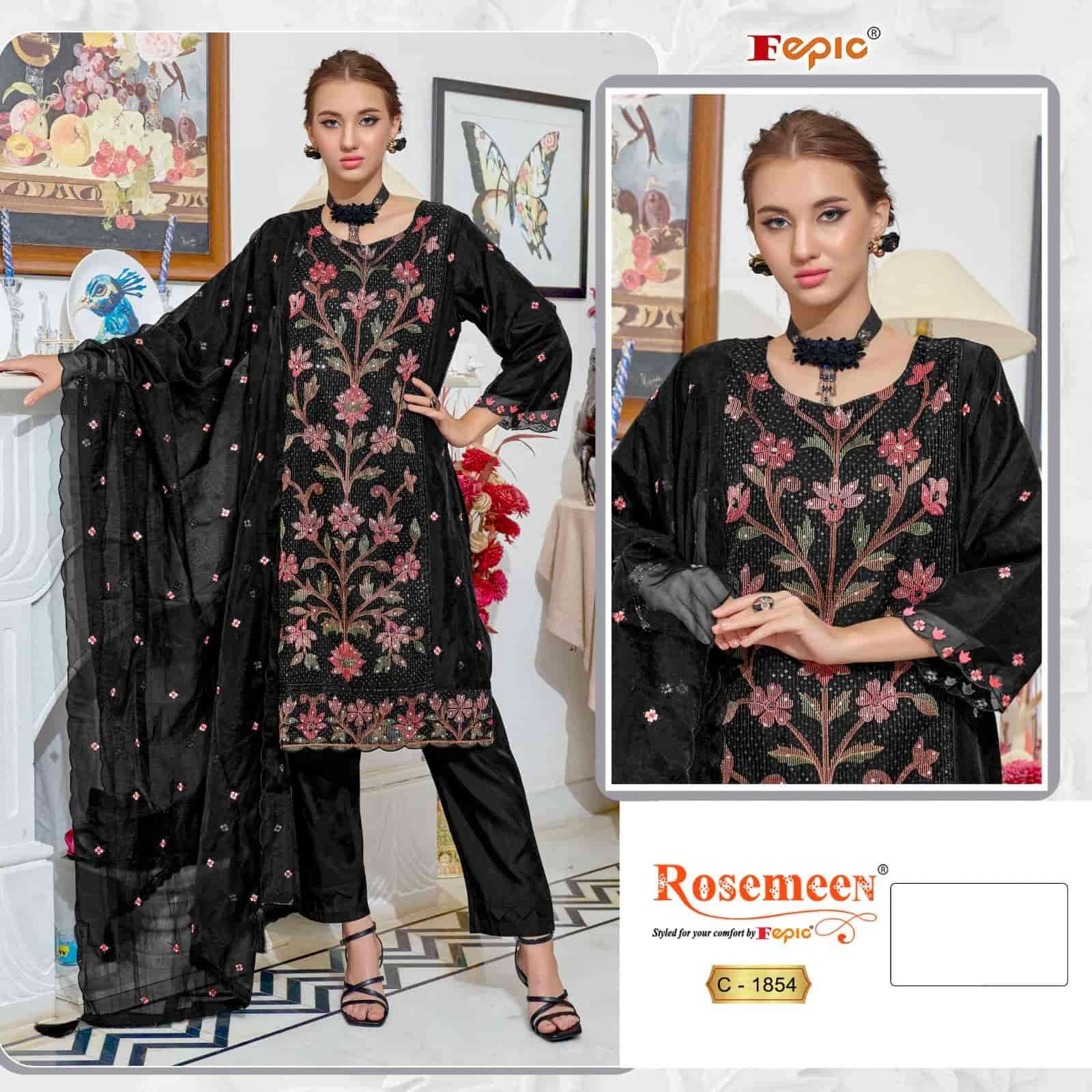 Fepic C 1854 Pakistani Style Designer Organza Embroidered Suit Exporter
