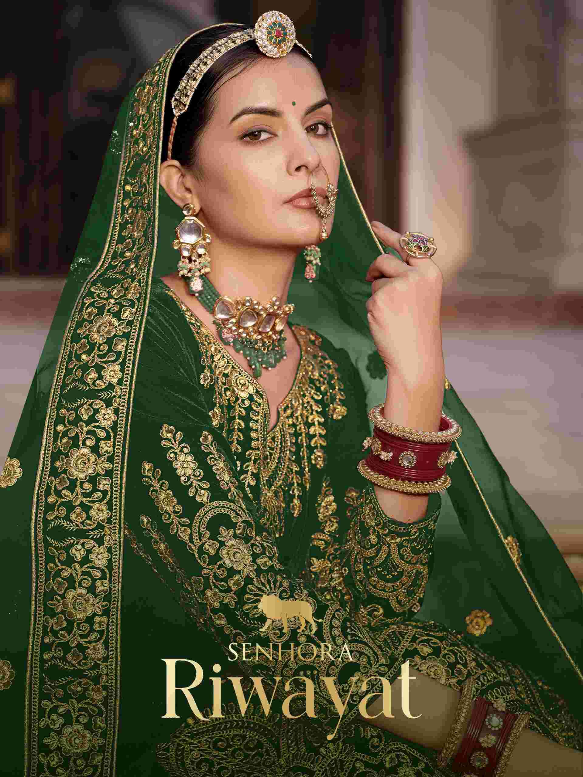 Senhora Riwayat Velvet Bridal Anarkali Gown