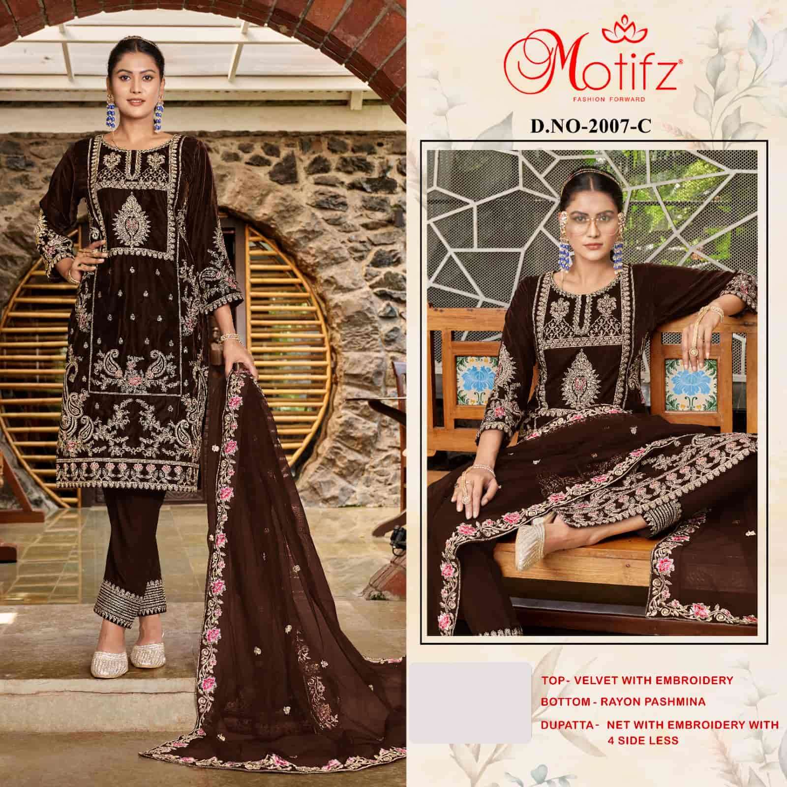 Motifz 2007 C Latest Designer Style Pakistani Party Wear Salwar Suit Online
