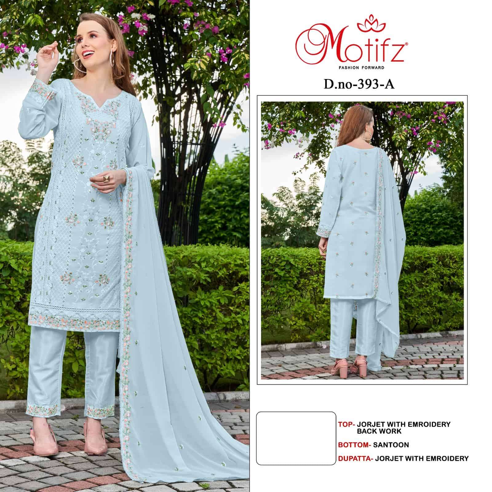 Motifz 393 Colors Pakistani Festive Wear Style Designer Salwar Suit Wholesalers