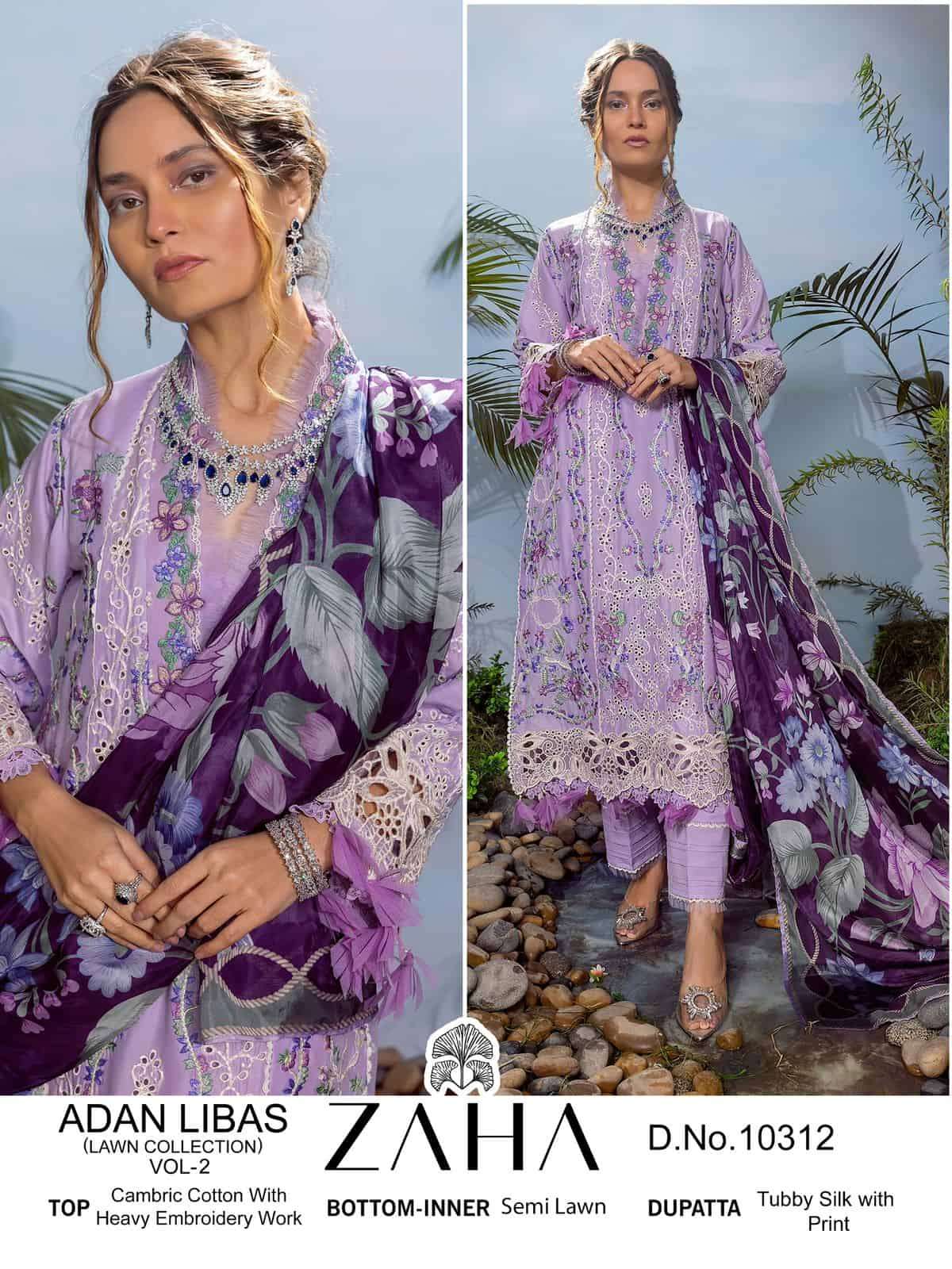 Zaha Adan Libas Vol 2 Cotton Suit 10312