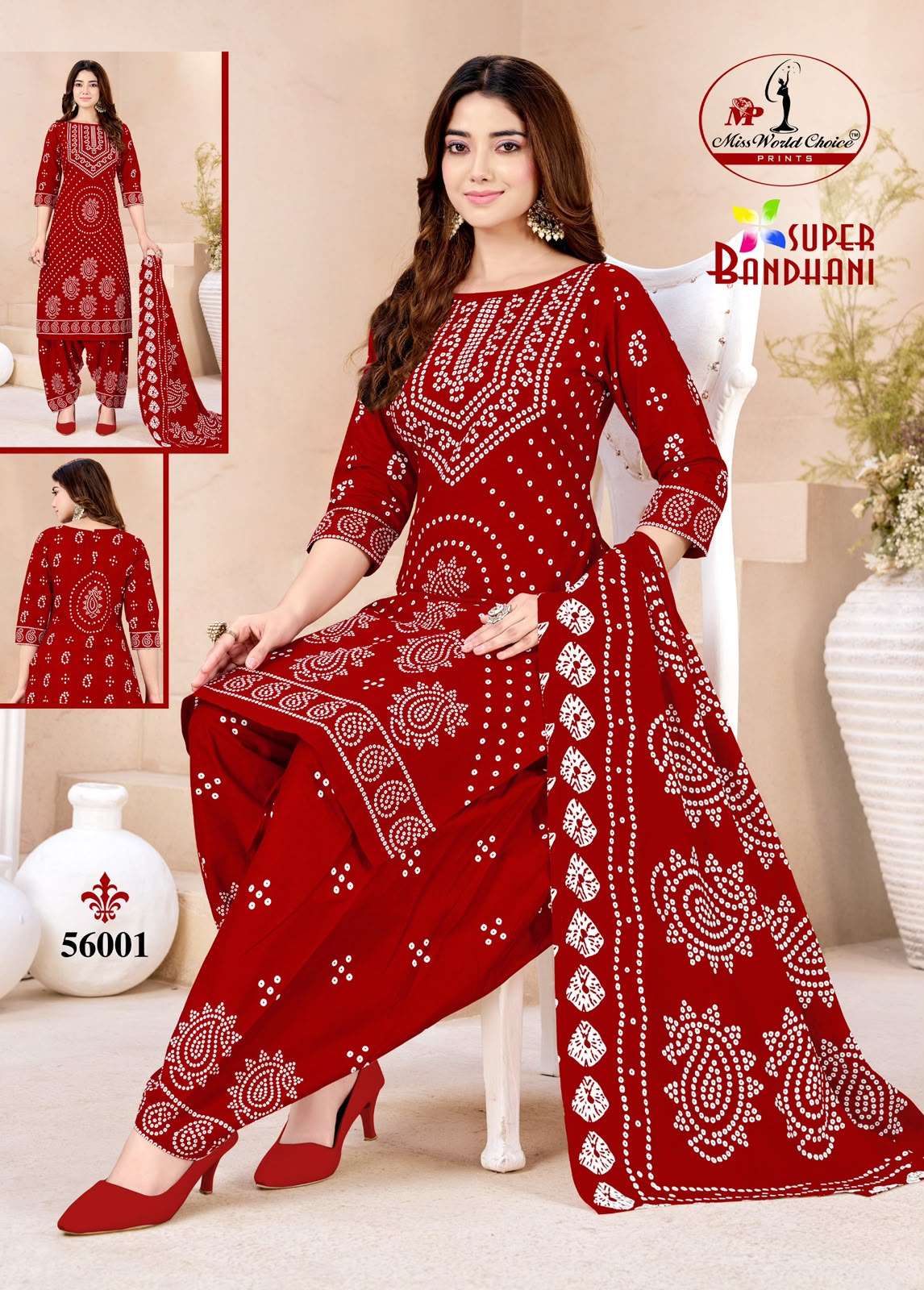 Miss World Choice Super Bandhani Vol 56 Pure Cotton Bandhani Suit