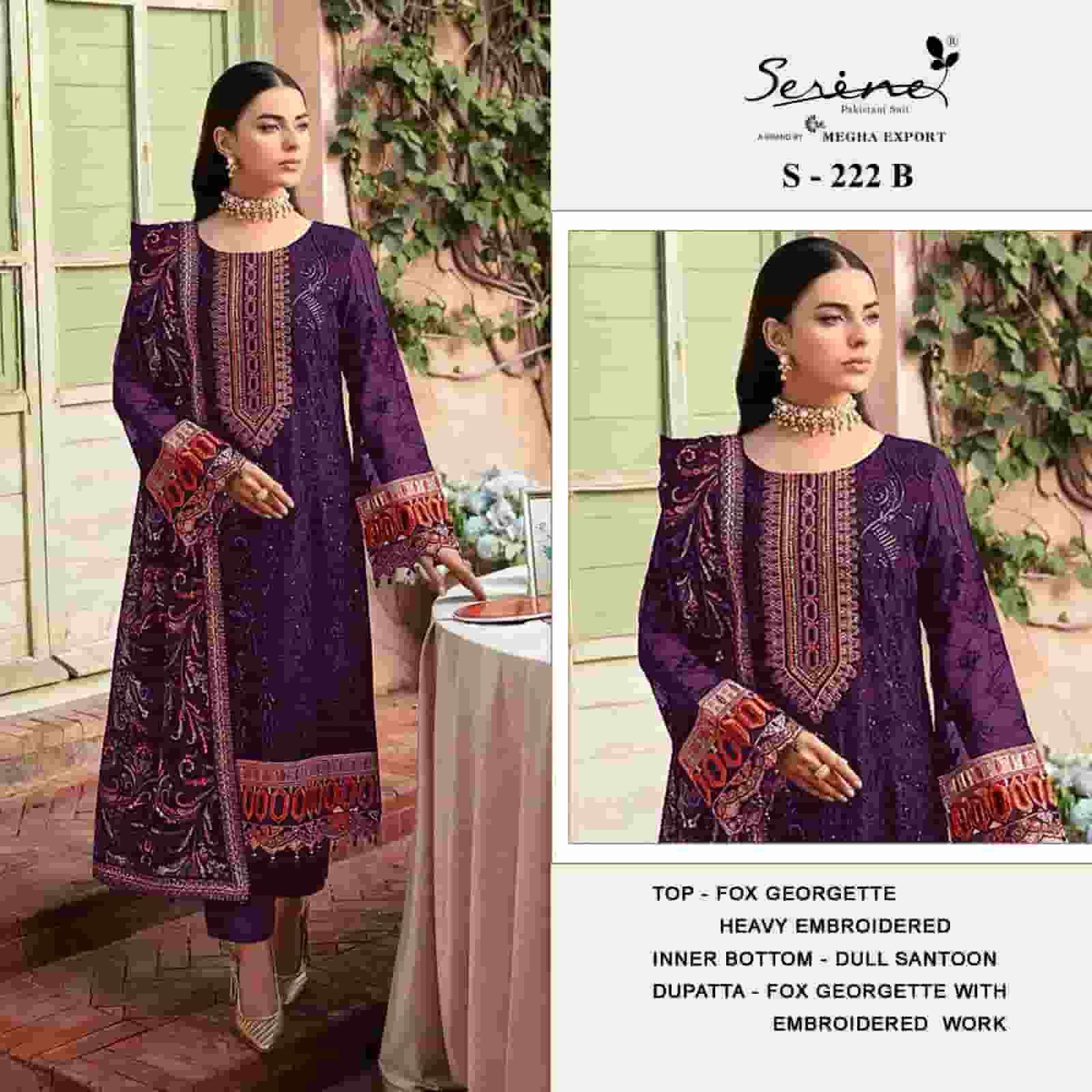 Megha Export S 222 Colors Heavy Designer Style Pakistani Suit Wholesalers