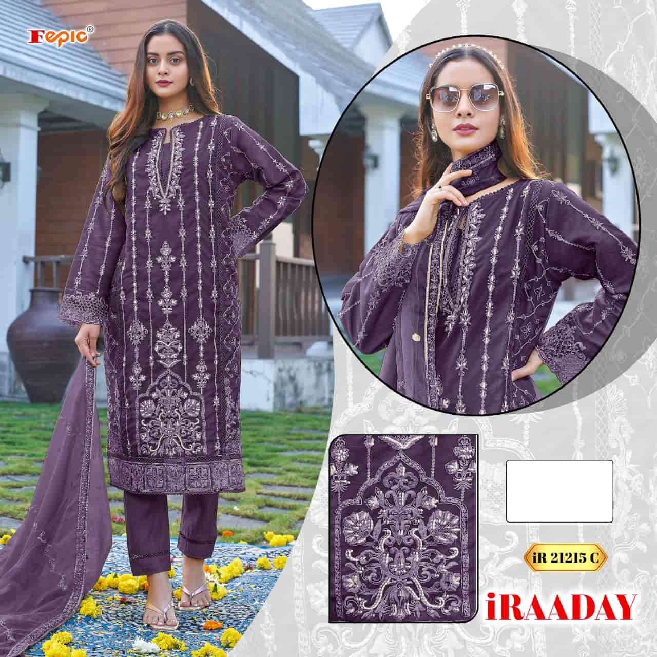 Fepic IR 21215 C Exclusive Designer Pakistani Organza Suit Ensemble