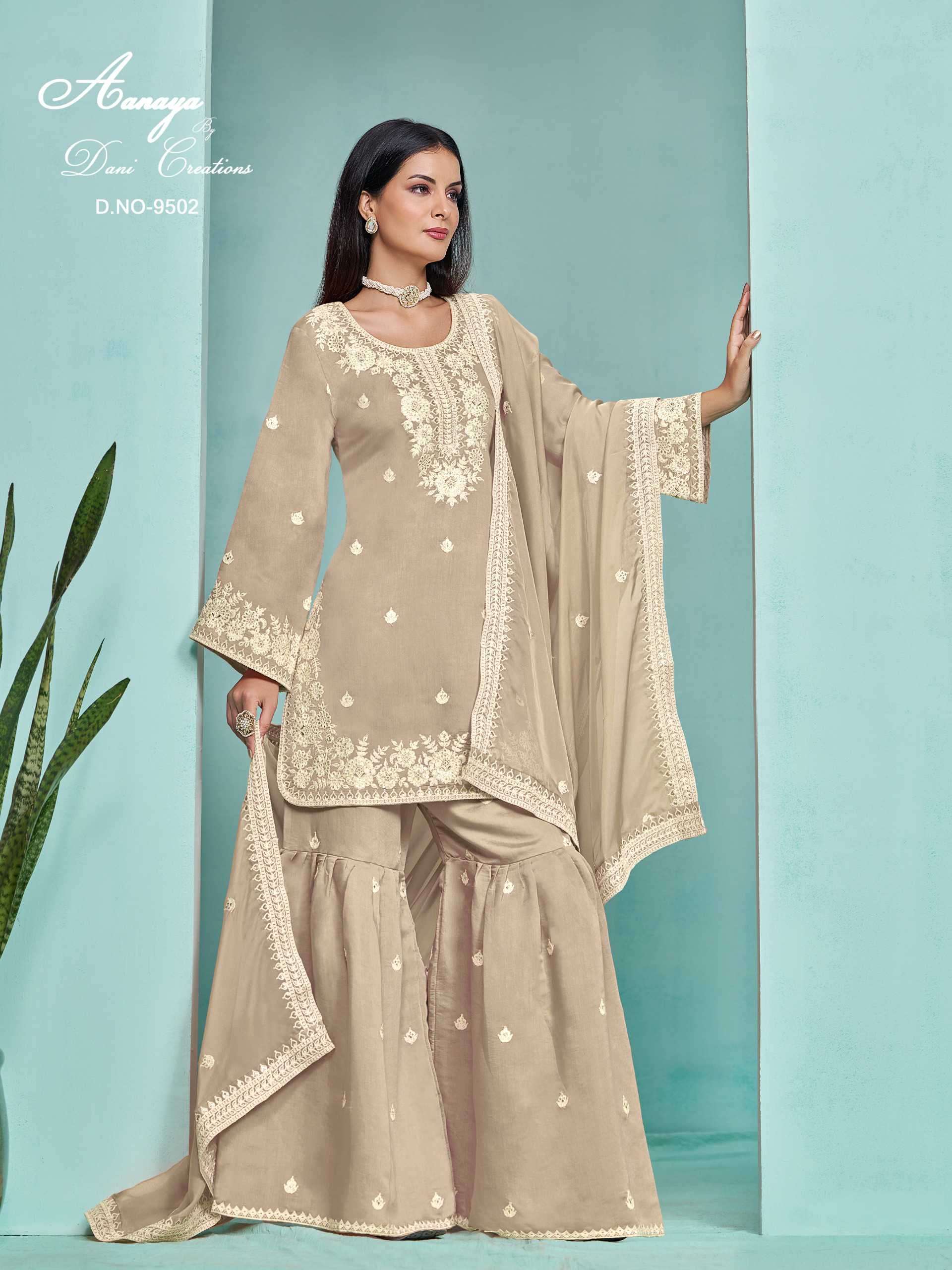 Aanaya Vol 195 9501 To 9504 Sharara Pattern Suits