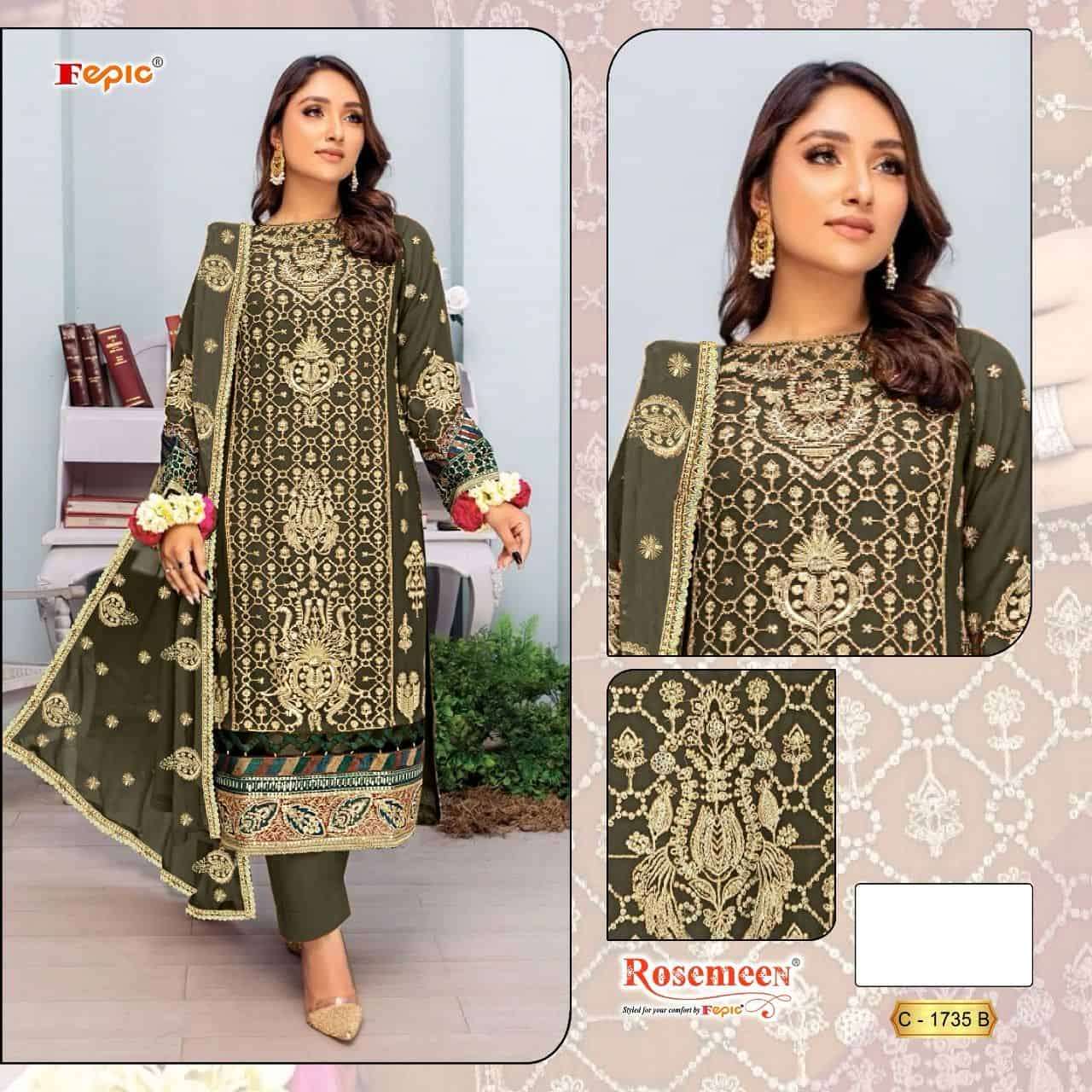 Fepic C 1735 B Latest Heavy Embroidered Designer Salwar Kameez Ensemble