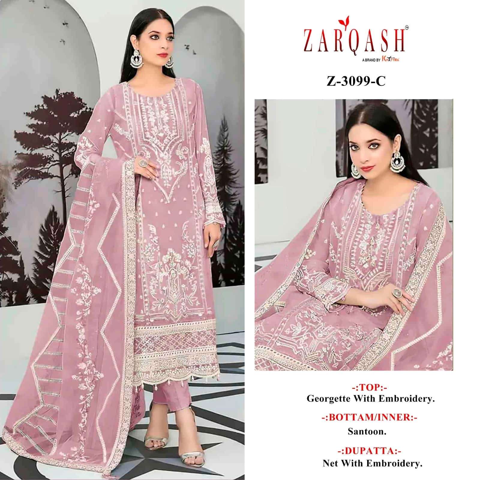 Zarqash Z 3099 Embroidered Festive Salwar Suit