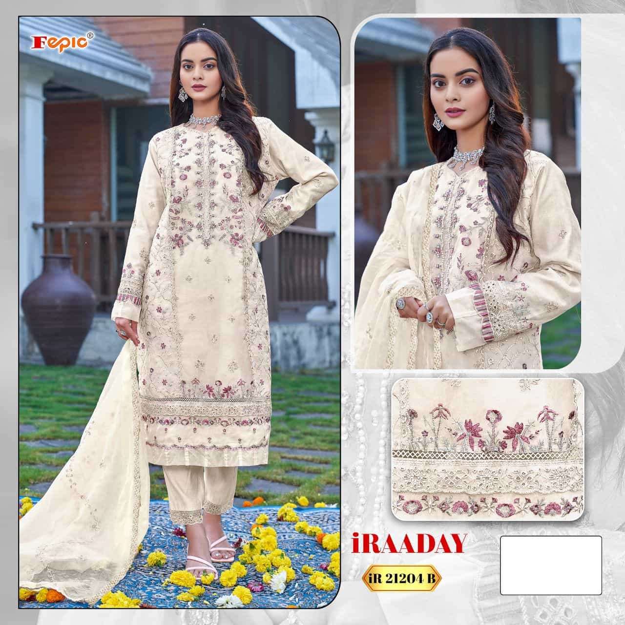 Fepic Rosemeen IR 21204 B Organza Suit