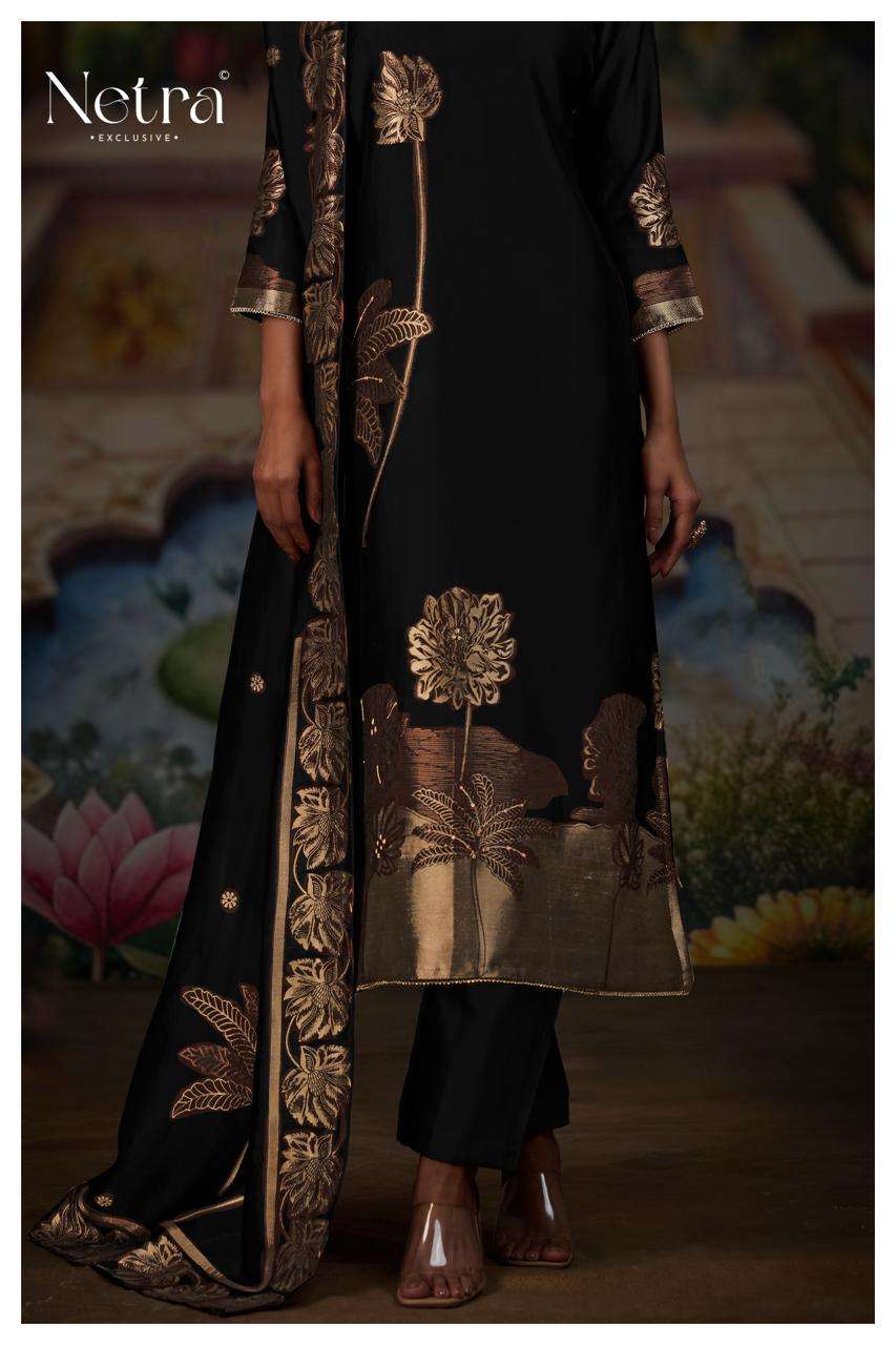 Netra Ridha Black Edition Partywear Style Jacquard Latest Suit Collection