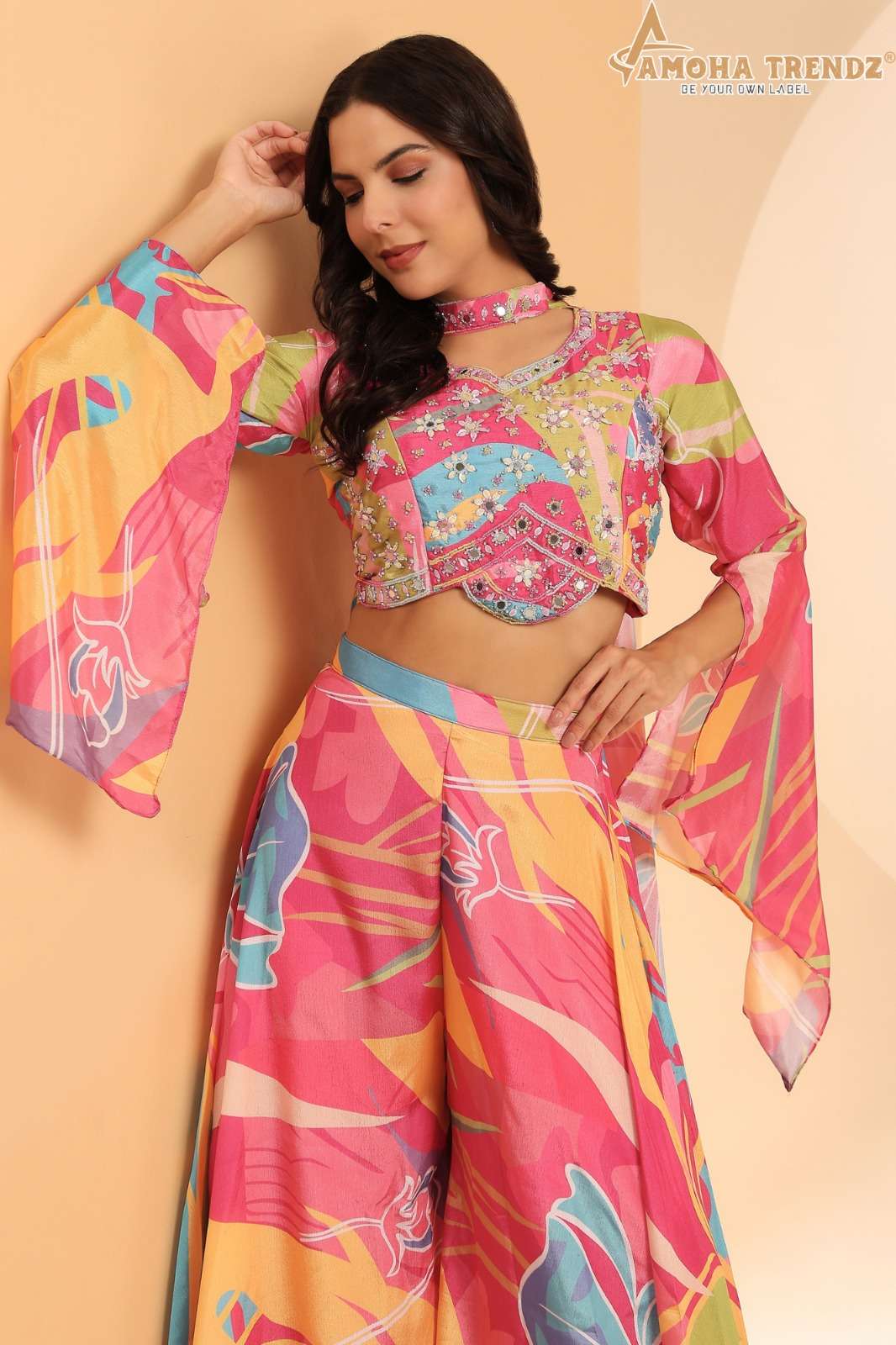 Amoha Trends C 391 Designer 3 Piece Palazzo Pair Party Wear Collection