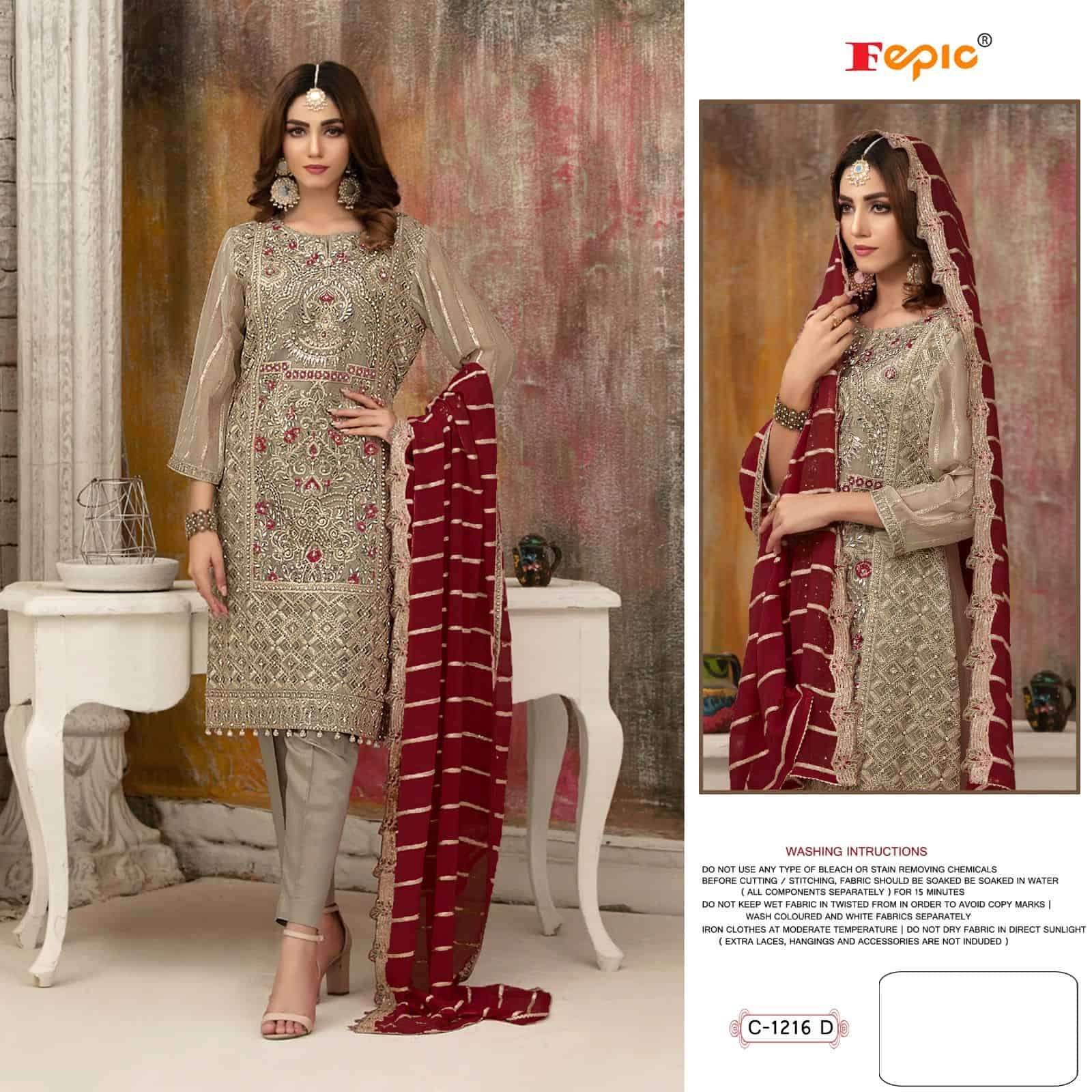 Fepic C 1216 D Pakistani Fancy Designer Suit