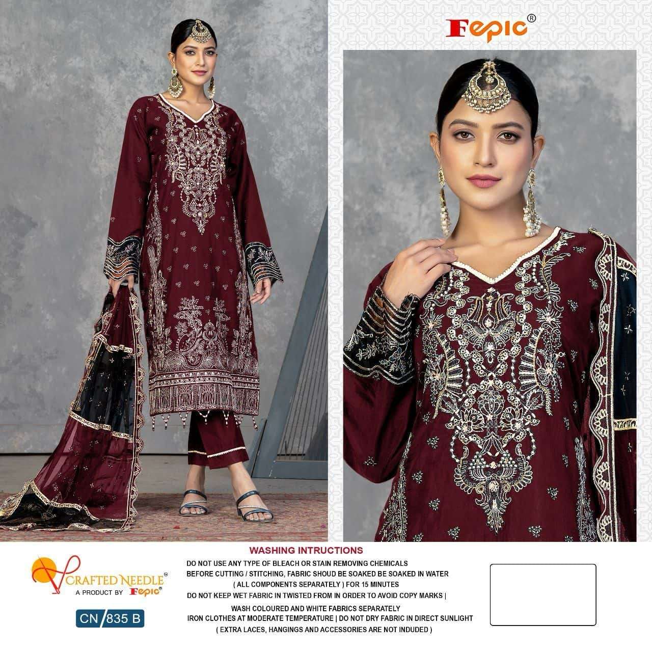 Crafted Needle CN 835 By Fepic Heavy Designer Partywear Style Readymade Suit Exporter