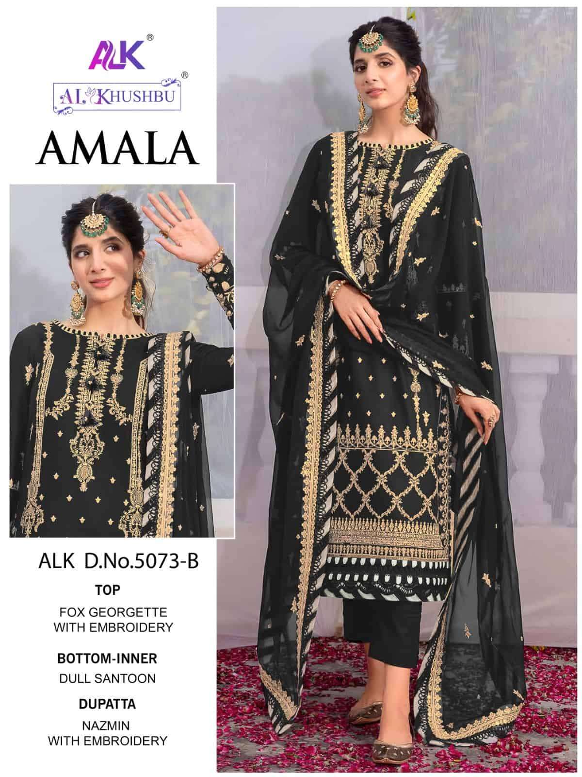 Al Khushbu 5073 B Party Wear Style Designer Georgette Embroidered Suit Ensemble