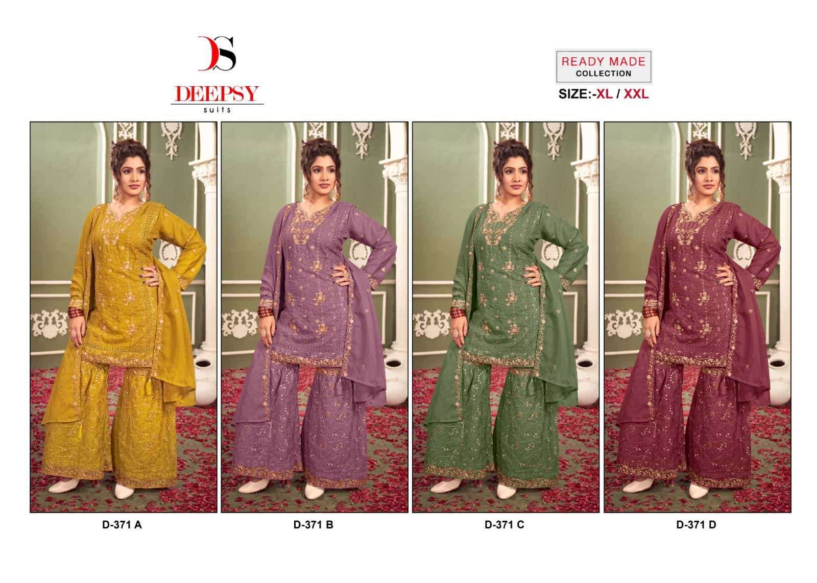 Deepsy D 371 Colors Pakistani Festive Wear Style Readymade Suit Wholesalers