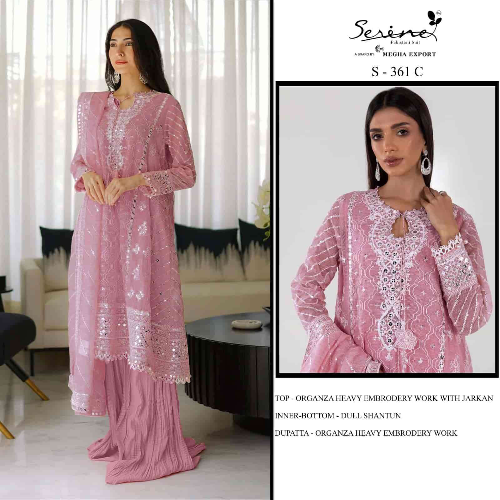 Serine S 361 C Pakistani Organza Embroidered Designer Suit Ensemble