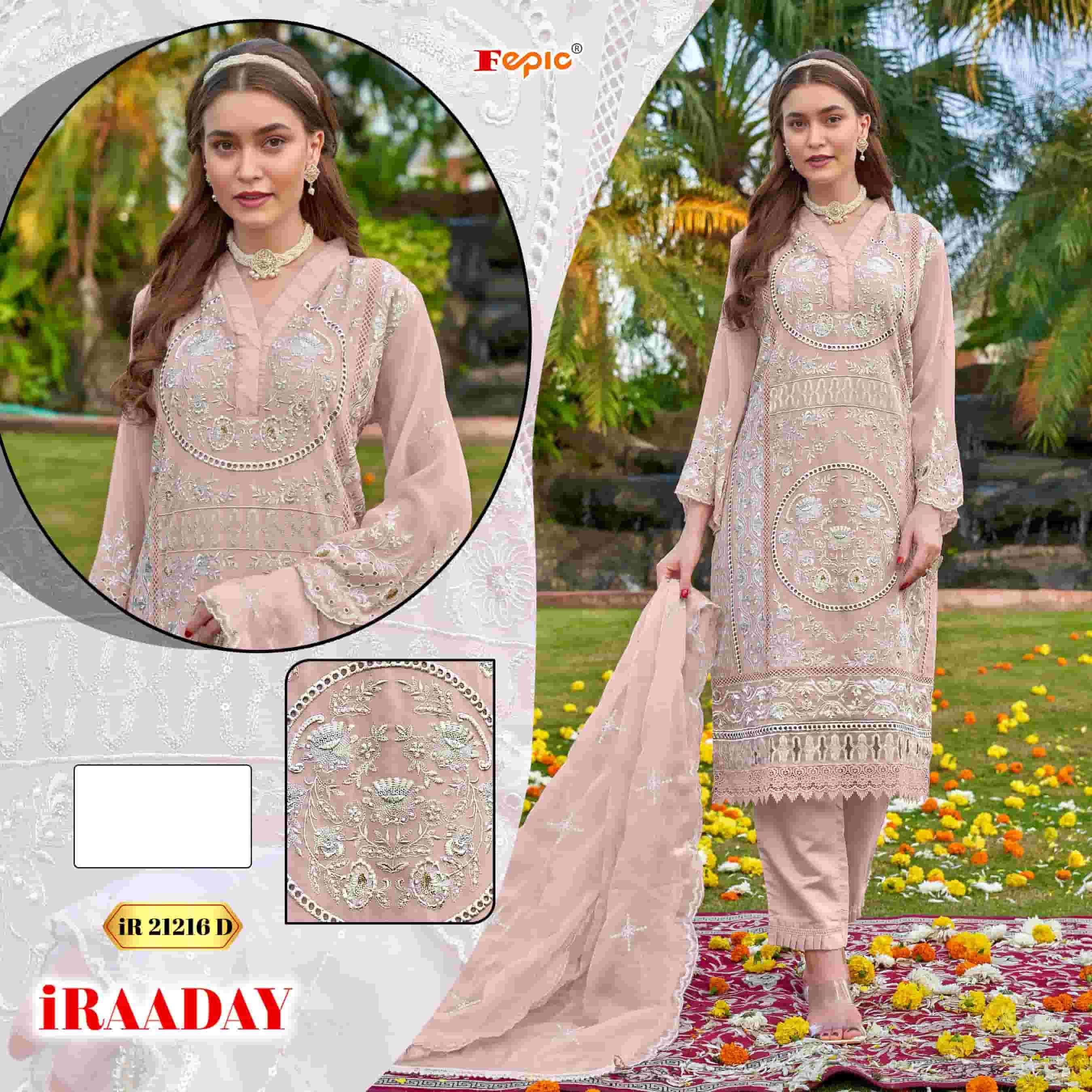Fepic IR 21216 D Pakistani Festive Wear Style Designer Embroidered Suit Collection