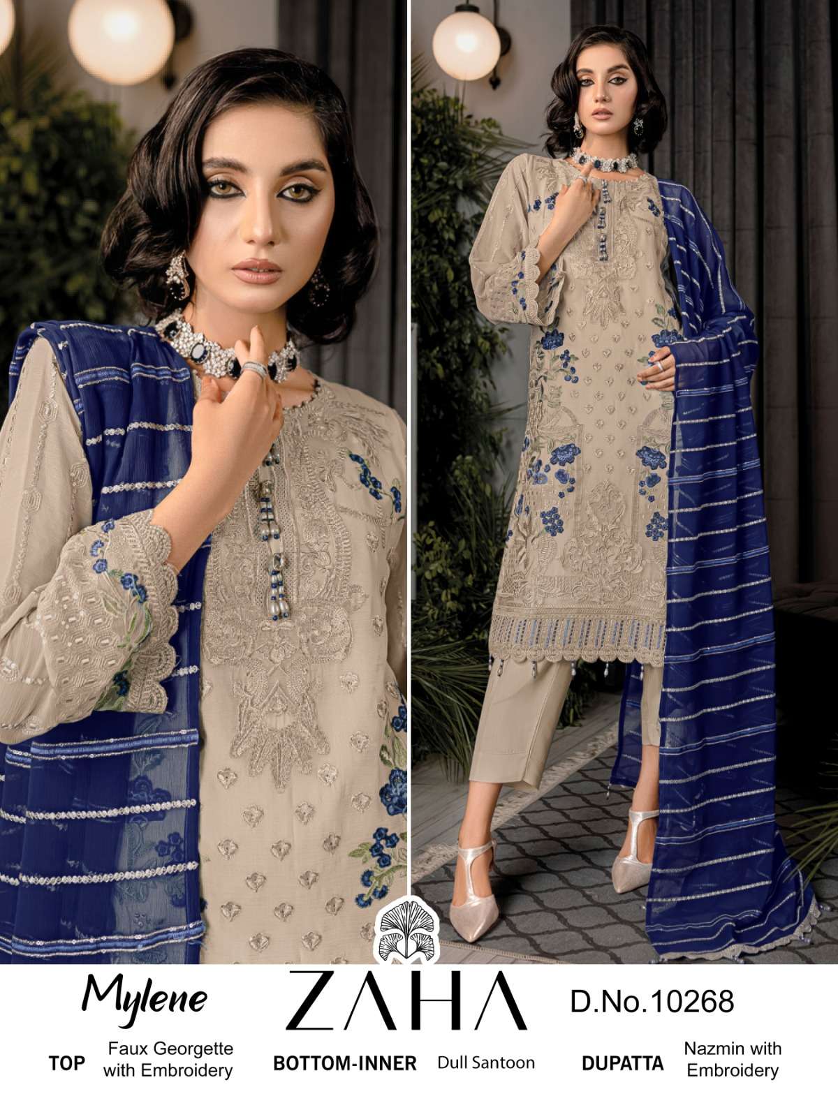 Zaha 10268 Festive Wear Style Designer Pakistani Salwar Kameez Ensemble