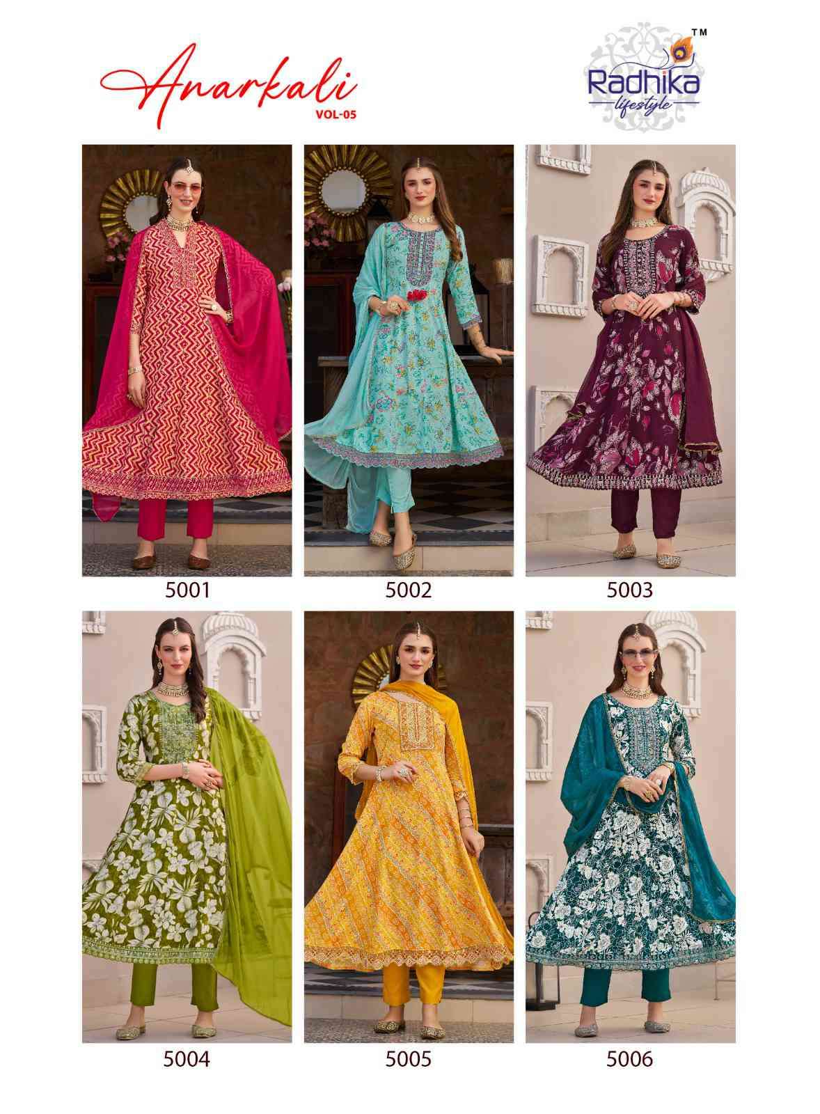 Radhika Lifestyle Anarkali Vol 5 Fancy Anarkali Style 3 Piece Designs