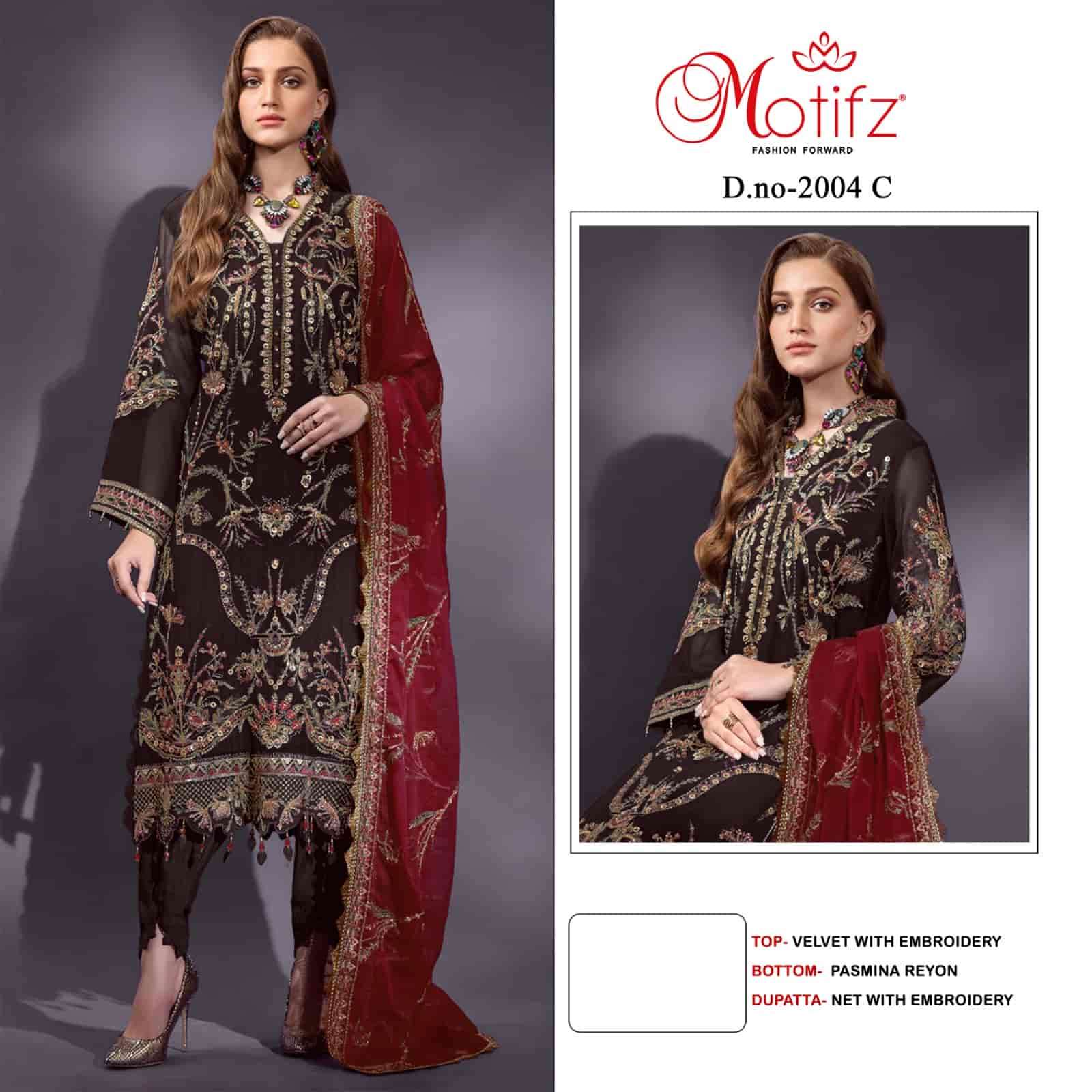 Motifz 2004 C Party Wear Style Latest Designer Velvet Salwar Suit Online