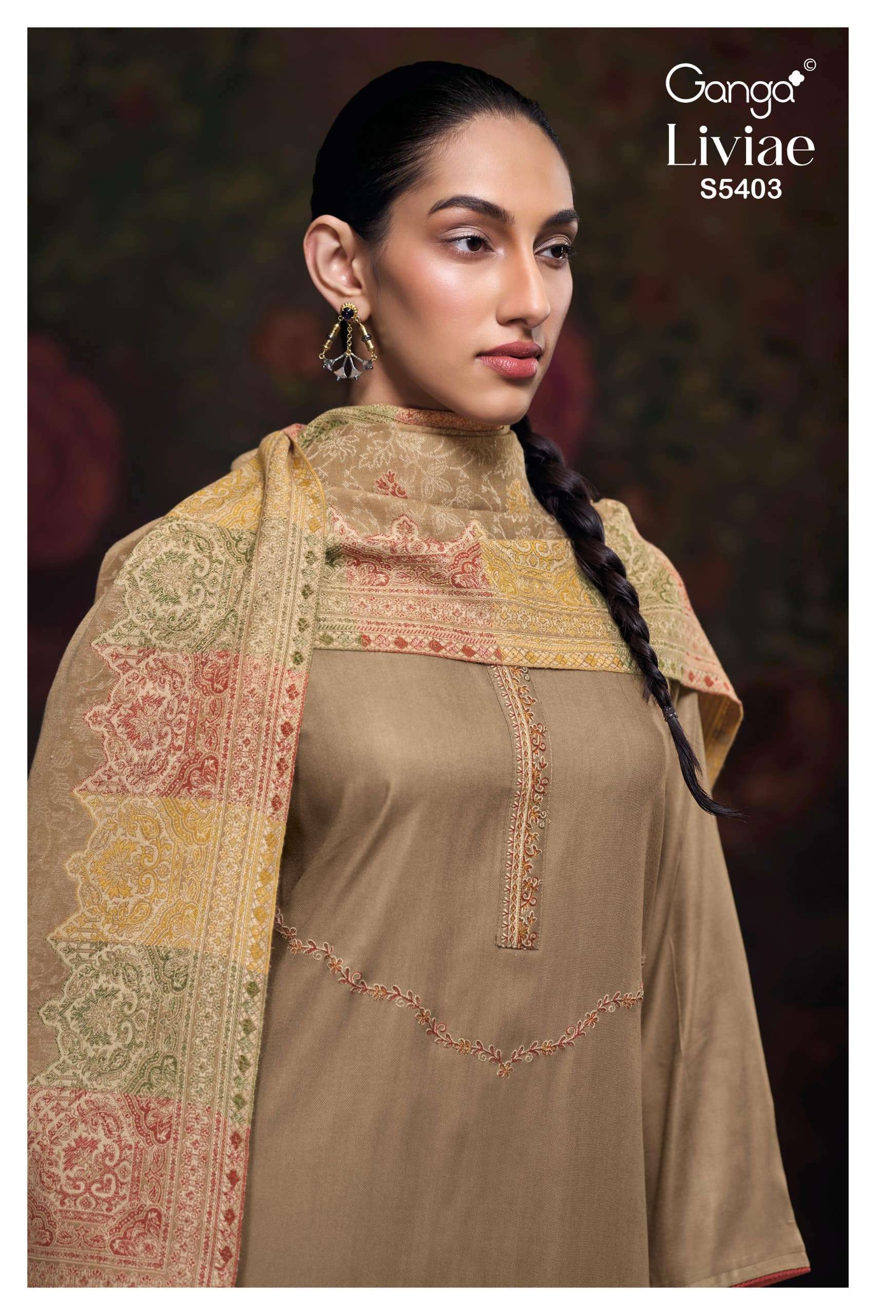 Ganga Fashion Liviae 5403 Pure Pashmina Winter Collection Salwar Suits