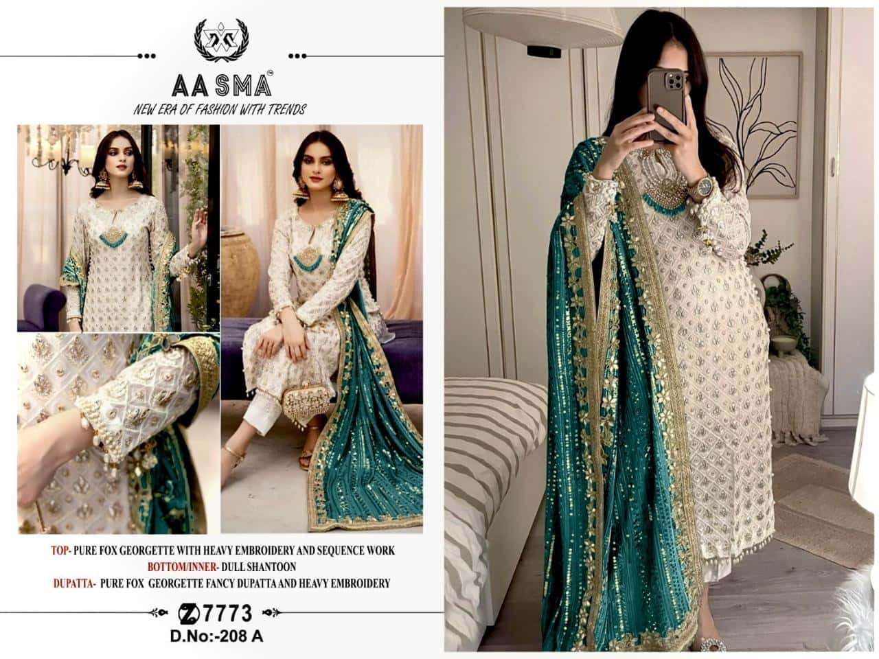 Aasma 208 A Georgette Embroidered Salwar