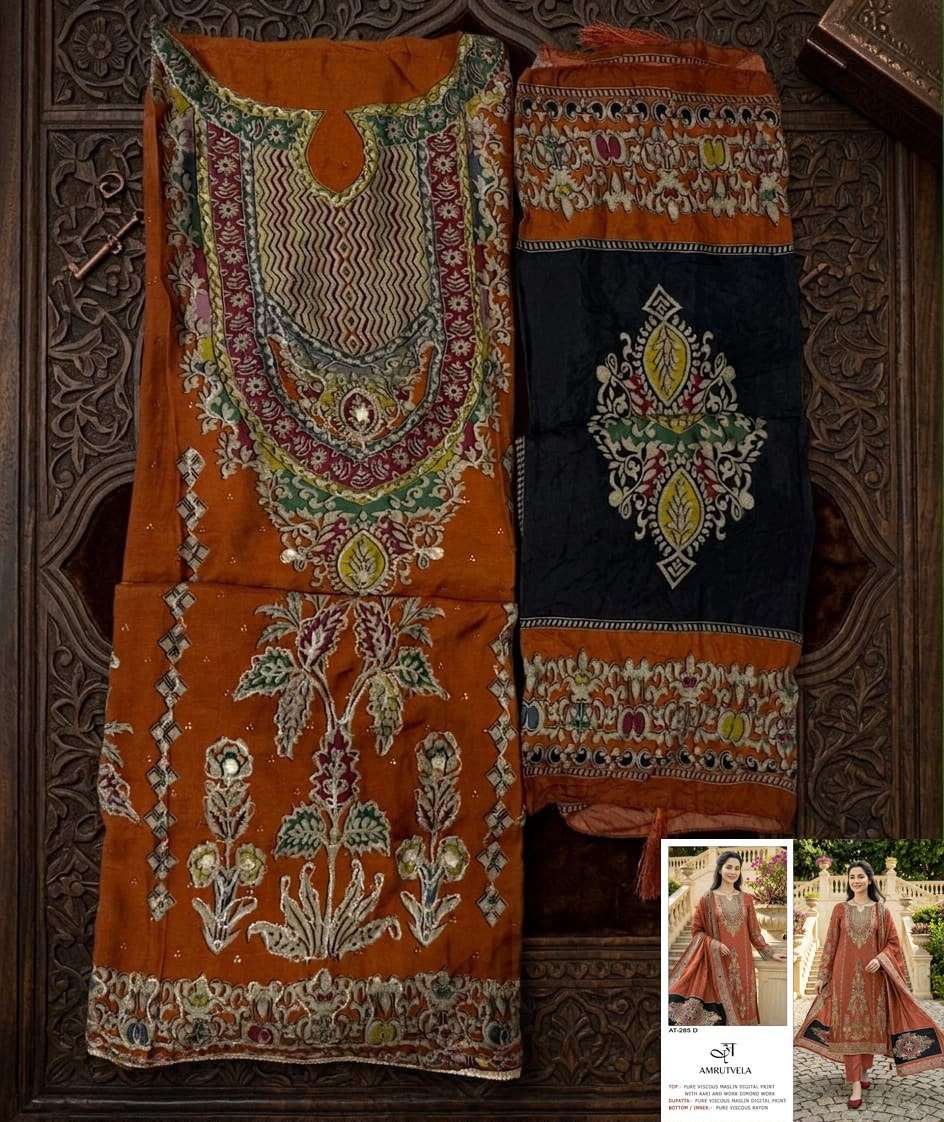 Amrutvela At 285 D Pure Muslin Pakistani Salwar Suit Collection