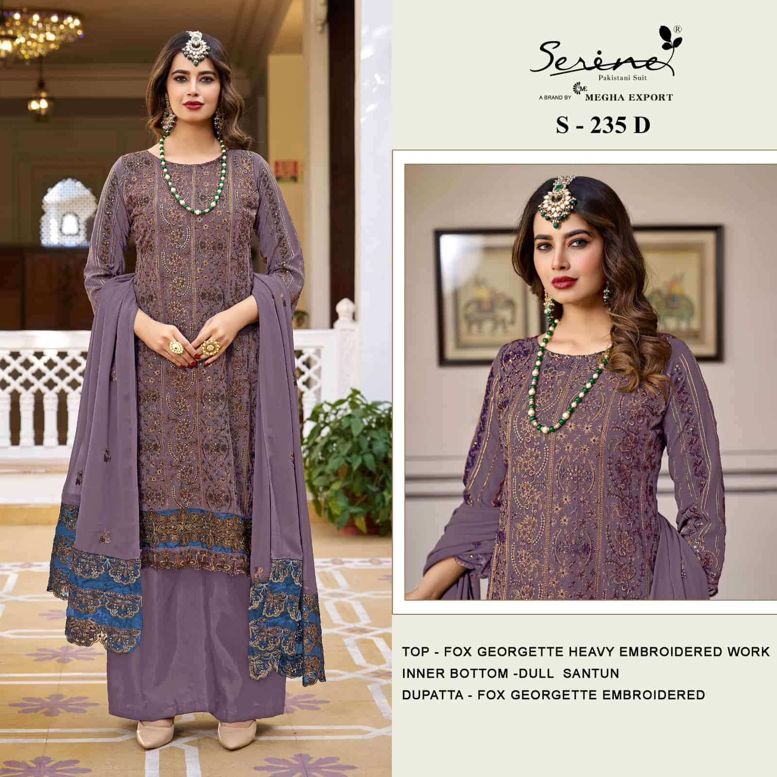 Serine S 235 D Designer Pakistani georgette Salwar Kameez Exporter