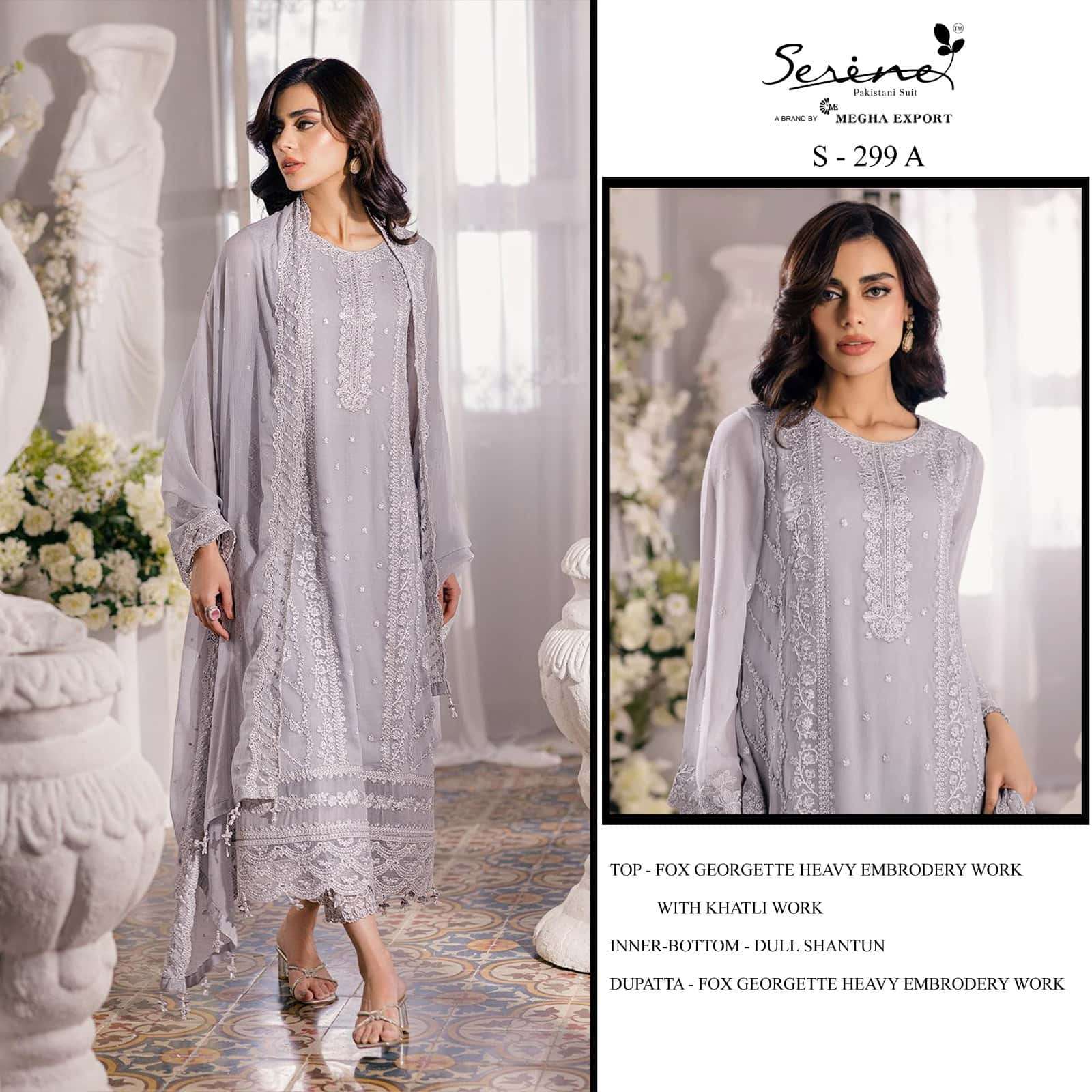 Serine S 299 A Pakistani Festive Wear Style Designer Suit Exporter