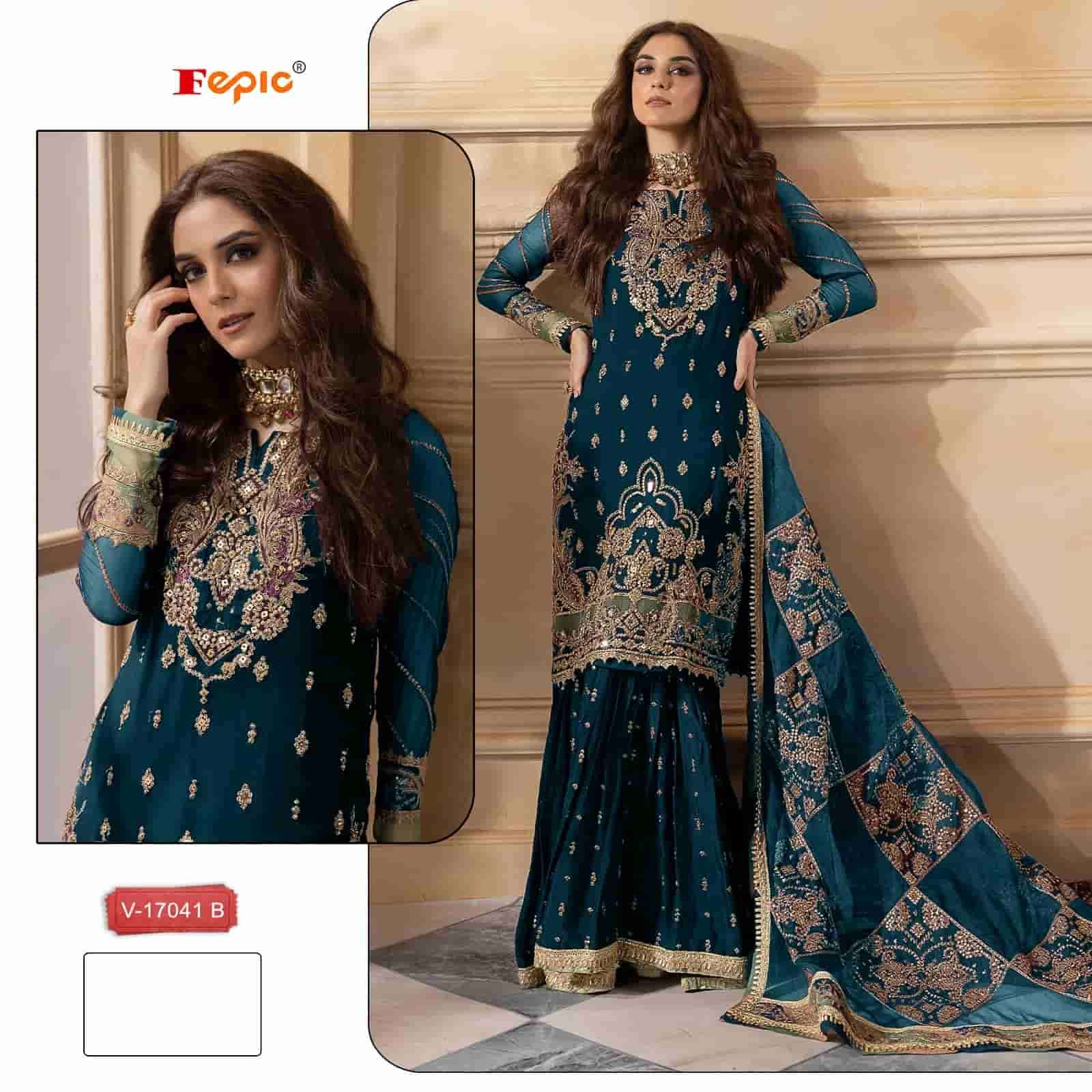 Fepic V 17041 B Exclusive Heavy Designer Velvet Pakistani Suit Ensemble