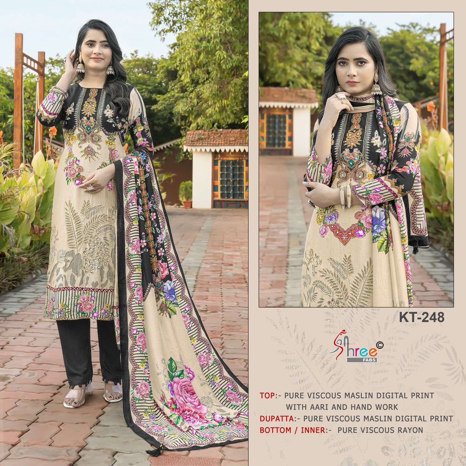 Shree Fabs Kt 248 Colors Fancy Muslin Ladies Suit Collection