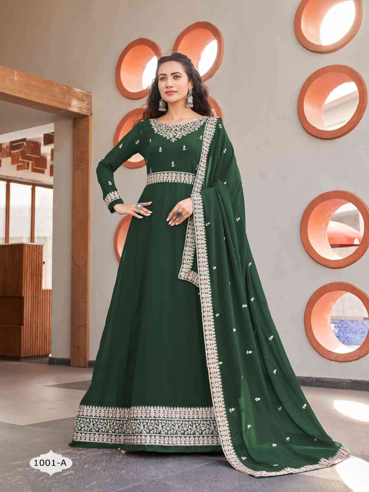Alfaaz Liya 1001 Colors Partywear Anarkali Gown New Collection