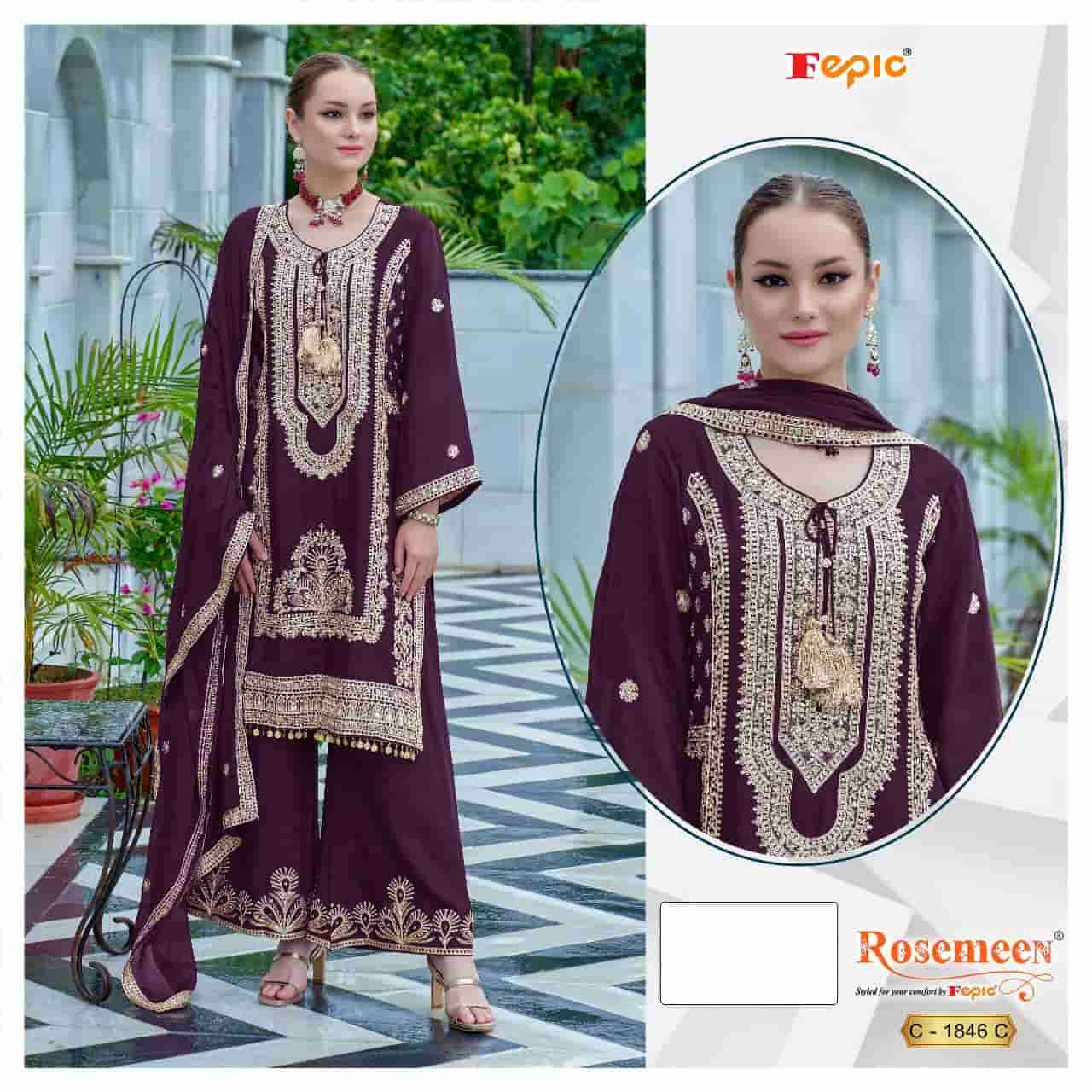 Fepic C 1846 C Pakistani Style Designer Chinon Embroidered Suit Collection