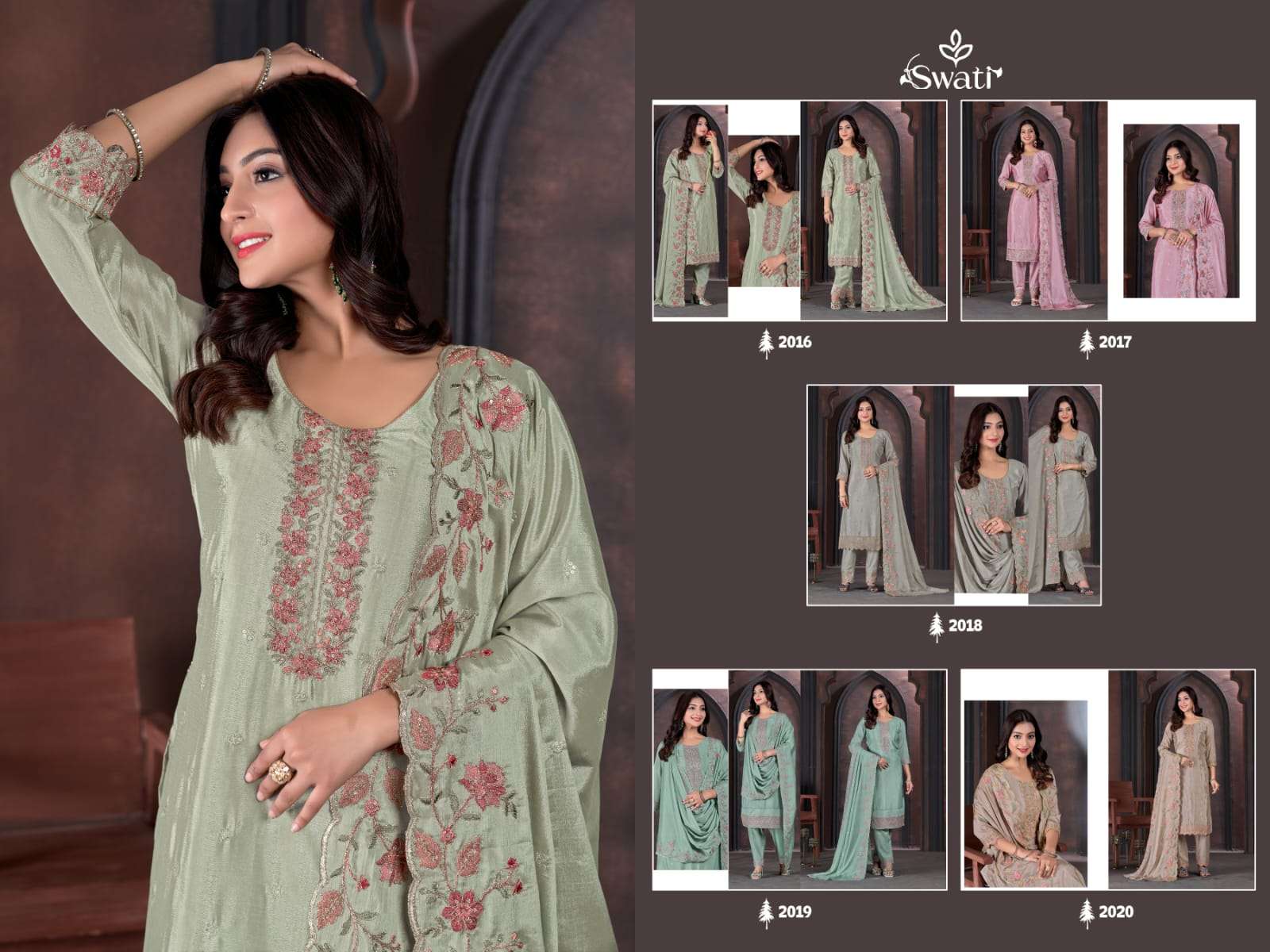Swagat Swati 2016 To 2020 Festive Wear Chinon Suit New Collection