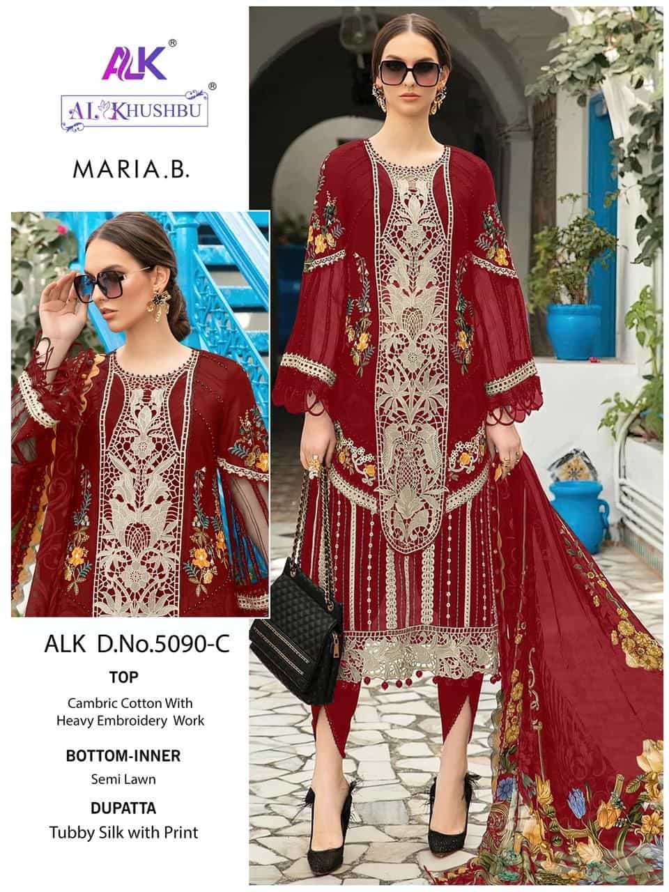 Al Khushbu Maria-B 5090-C Embroidered Suit