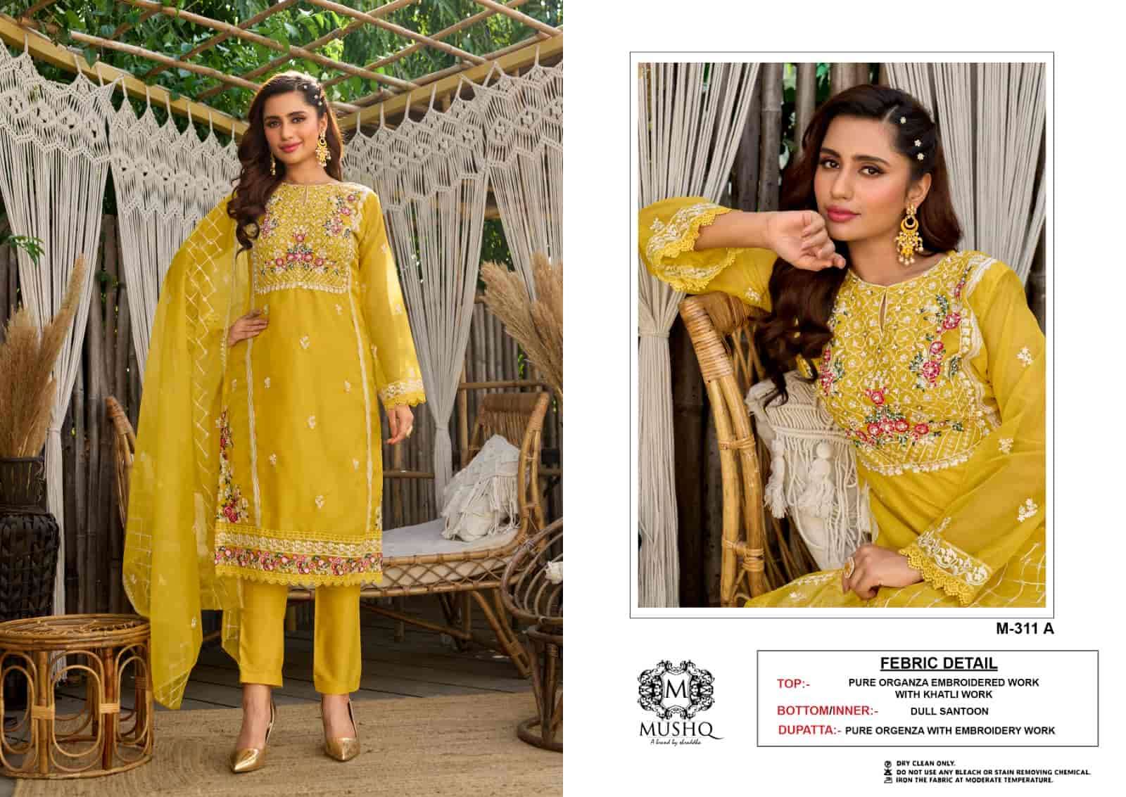 Mushq Embroidered Organza Unstitched Suit