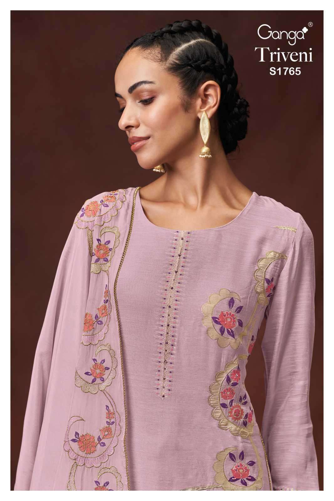 Ganga Triveni 1765 Fancy Jacquard Latest Designs Exclusive Dress