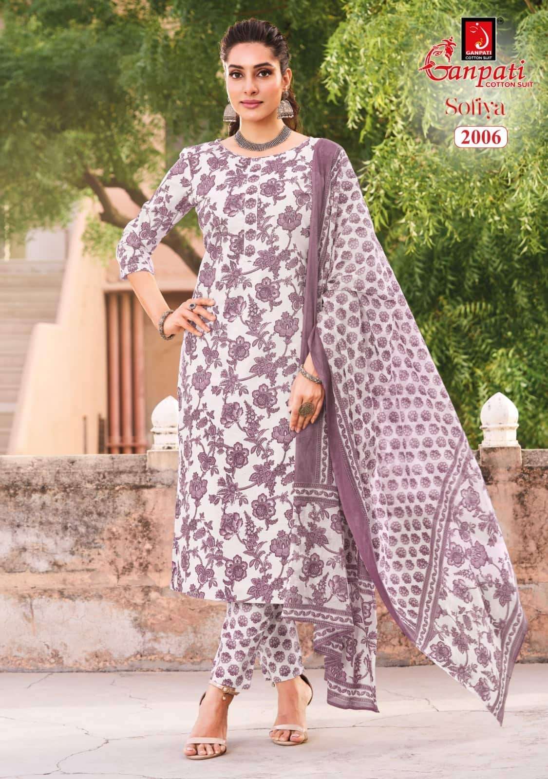 Ganpati Sofiya Vol 2 Unstitch Cotton Ladies Dress Catalog Wholesalers