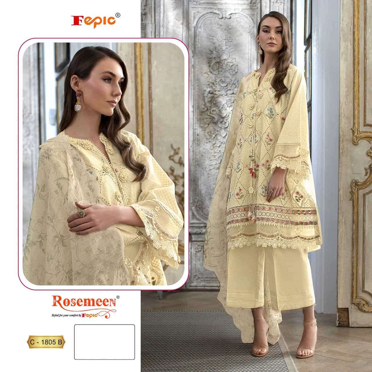 Fepic Rosemeen Embroidered Cotton Suit