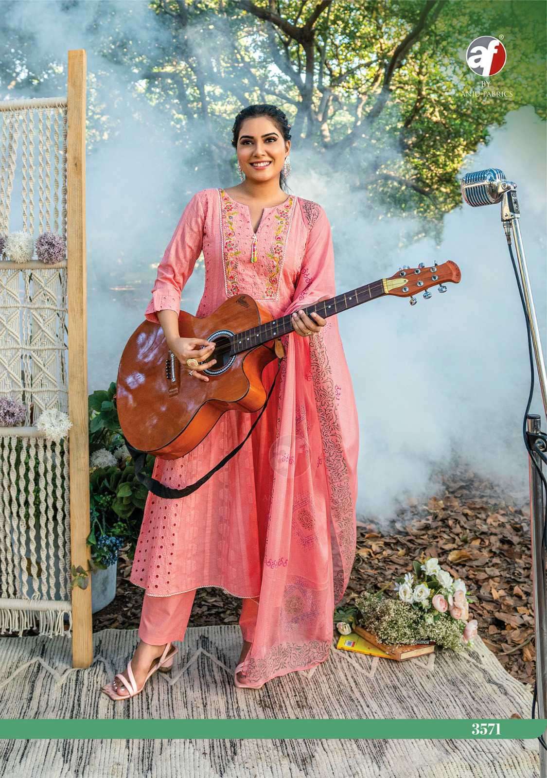 Af Stock Out Rhythm By Anju Fabrics Festive Designs Anarkali Style 3 Piece Pair Catalog